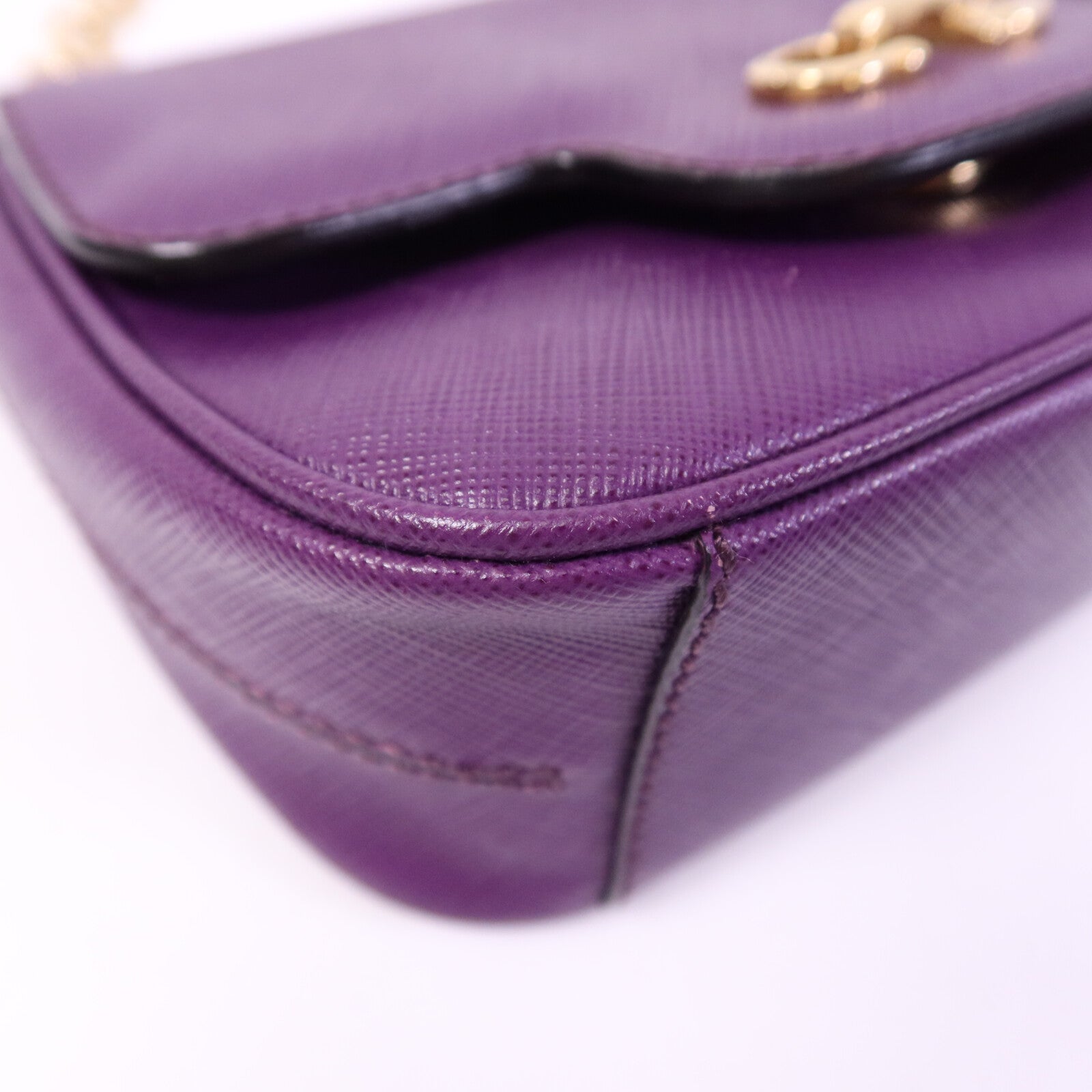 Salvatore Ferragamo 牛皮皮革Shoulder Bag金扣鏈帶手挽袋