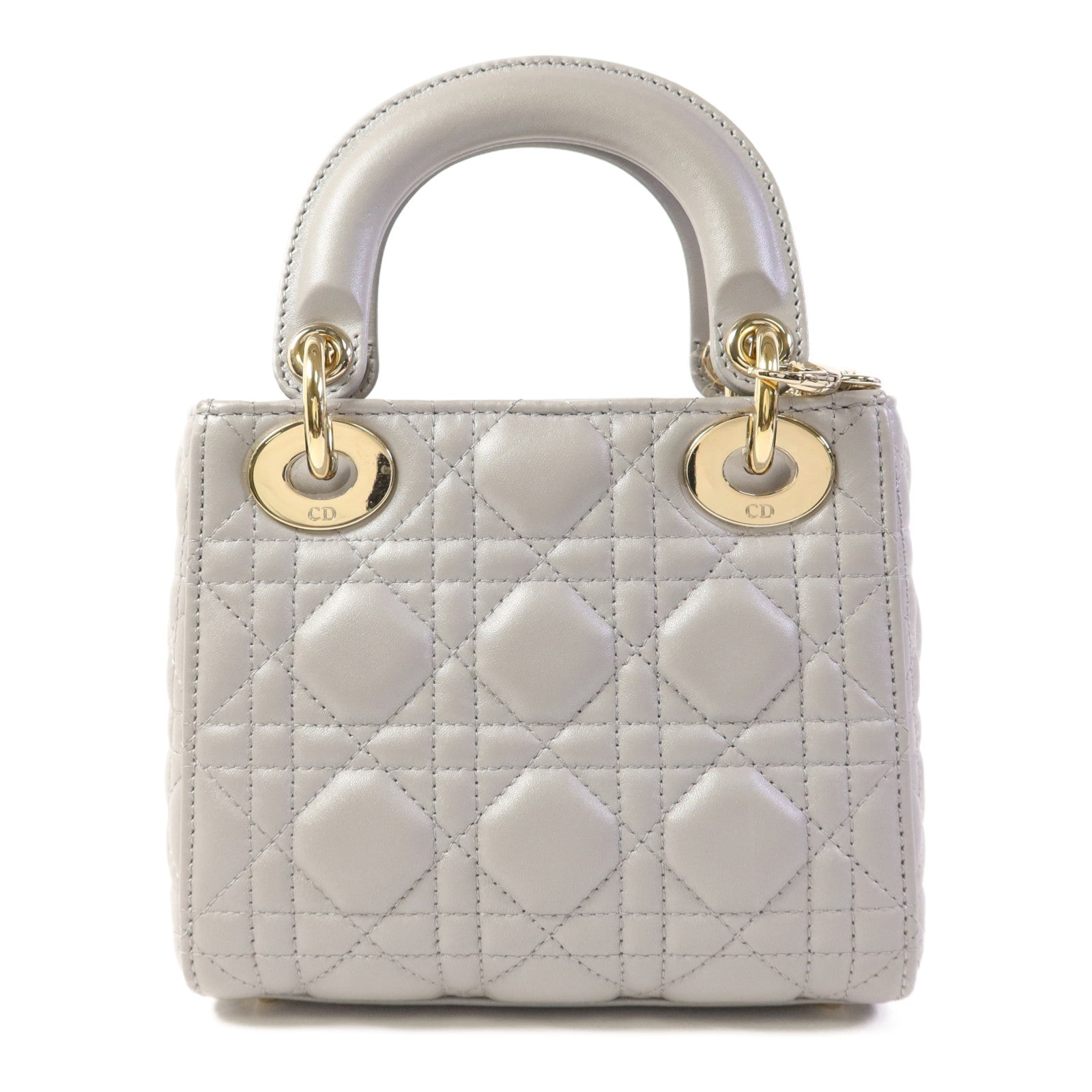 Dior 羊皮皮革Lady Dior Mini金扣手挽肩背兩用袋