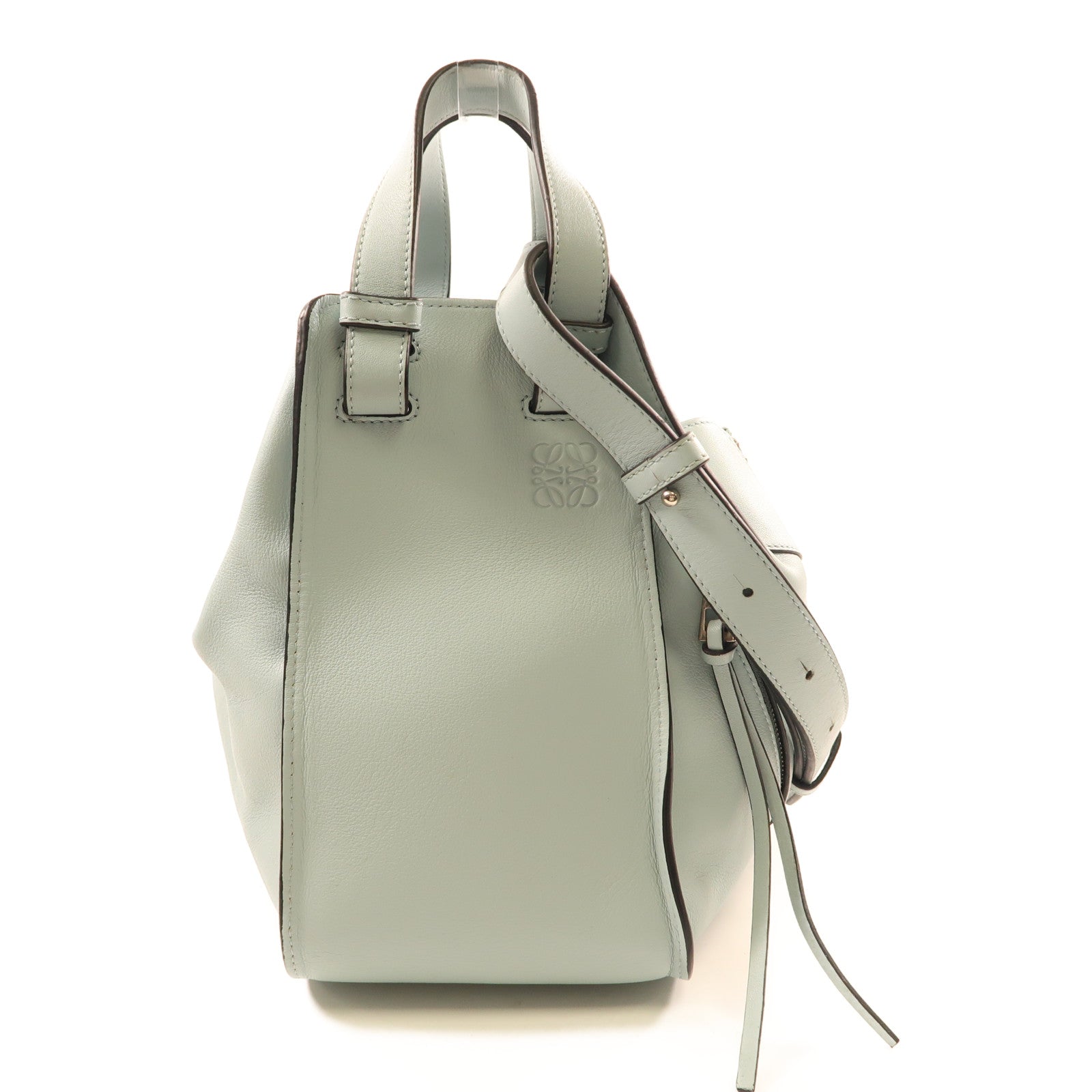 LOEWE 牛皮皮革Hammock銀扣手挽肩背兩用袋
