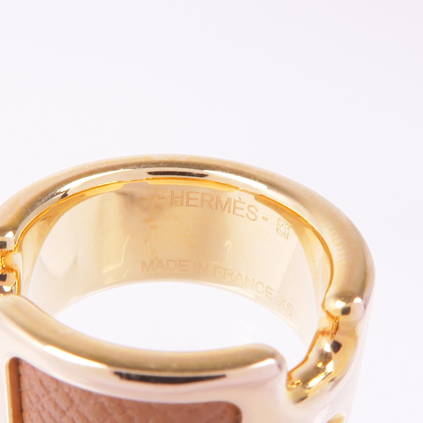 HERMES 金屬/Epsom皮革Olympe Ring戒指Hermes#XS/US#5