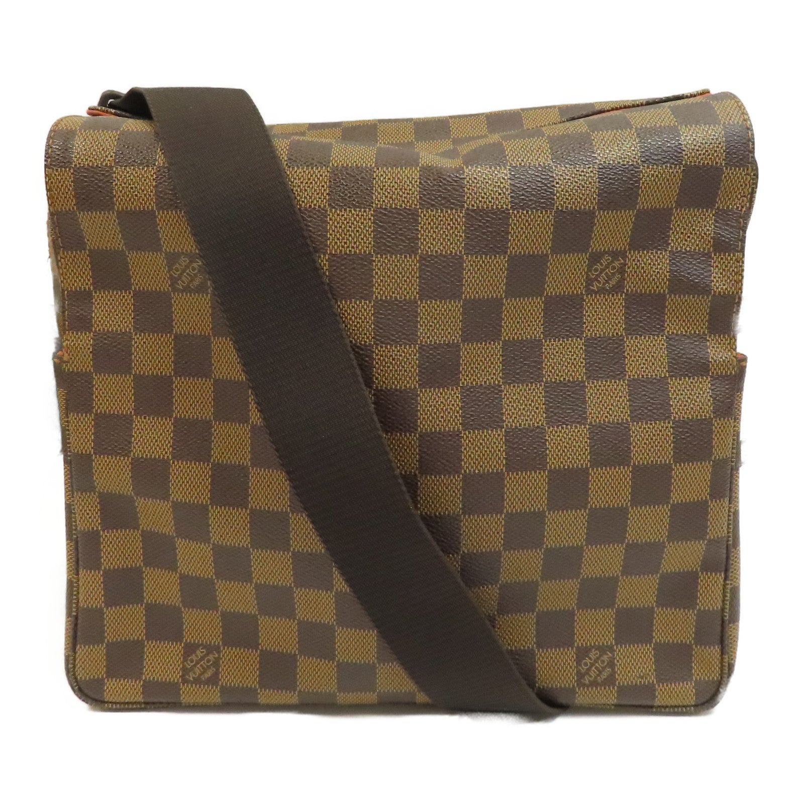 LOUIS VUITTON Damier Naviglio金扣肩背袋啡色