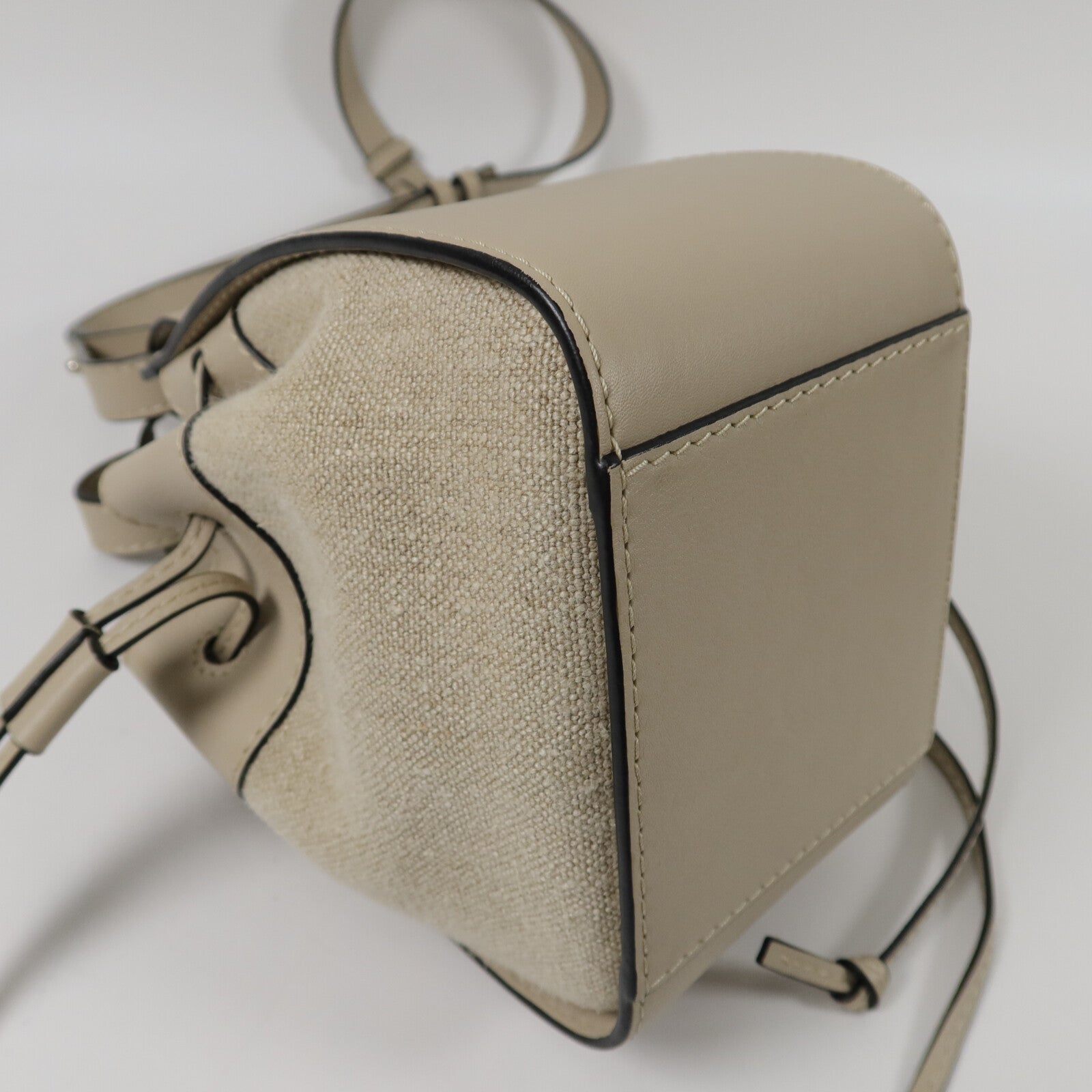 LOEWE 帆布/牛皮皮革Mini Hammock手挽肩背兩用袋