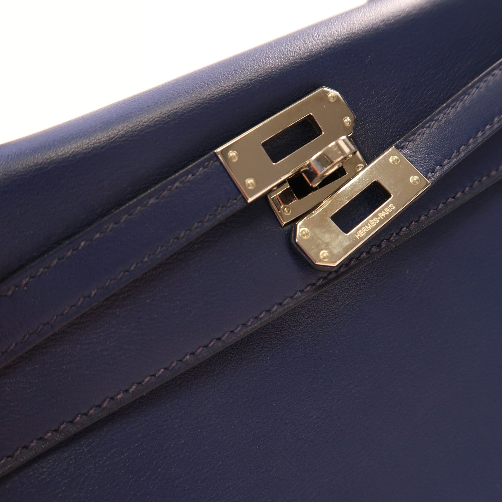 HERMES 【激減優惠】Swift皮革Kelly 25銀扣手挽肩背兩用袋73 Bleu Saphir/藍寶石
