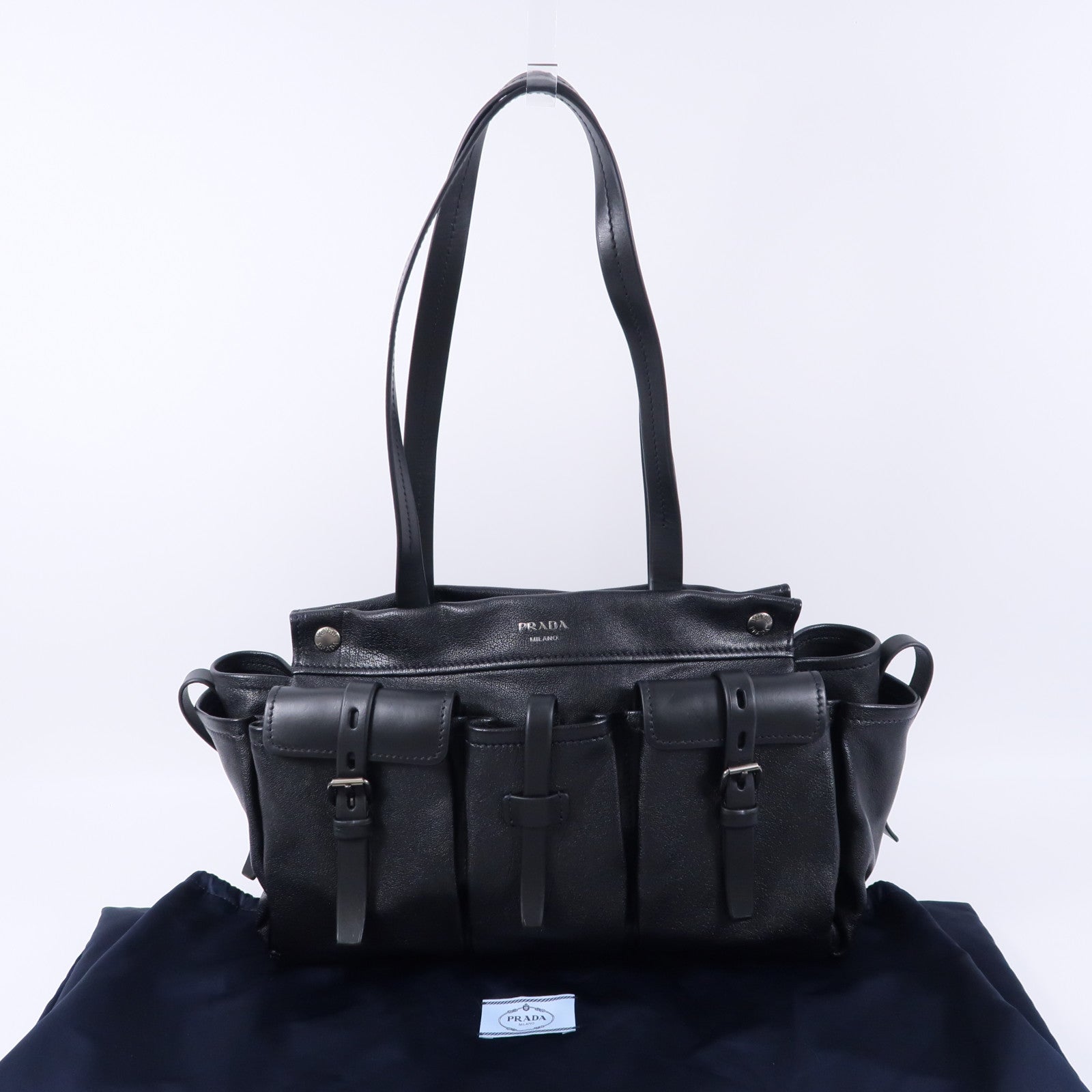 PRADA 牛皮皮革Route Large Tote肩背袋