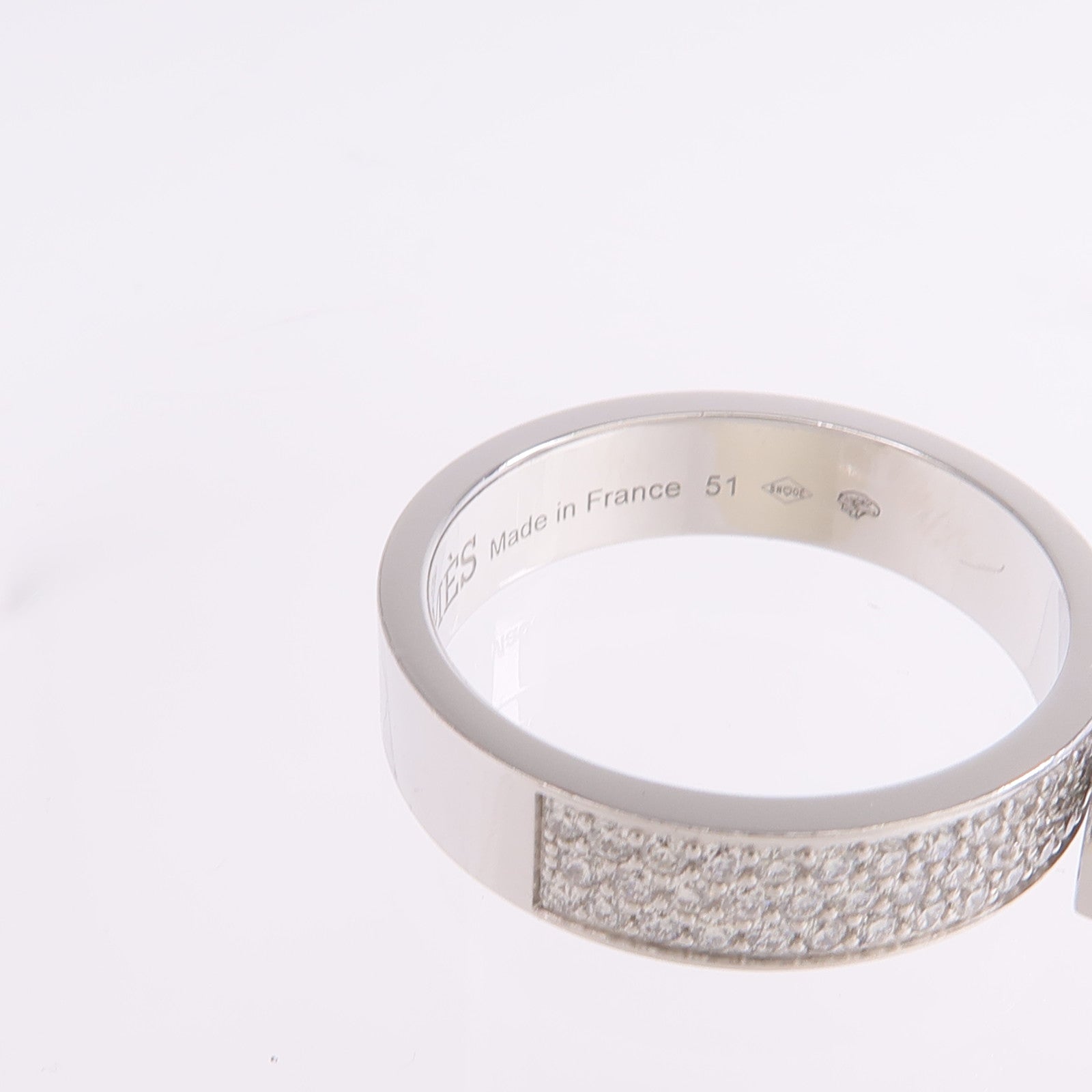 HERMES 18K白金Cadenas Double Ring鑽石戒指