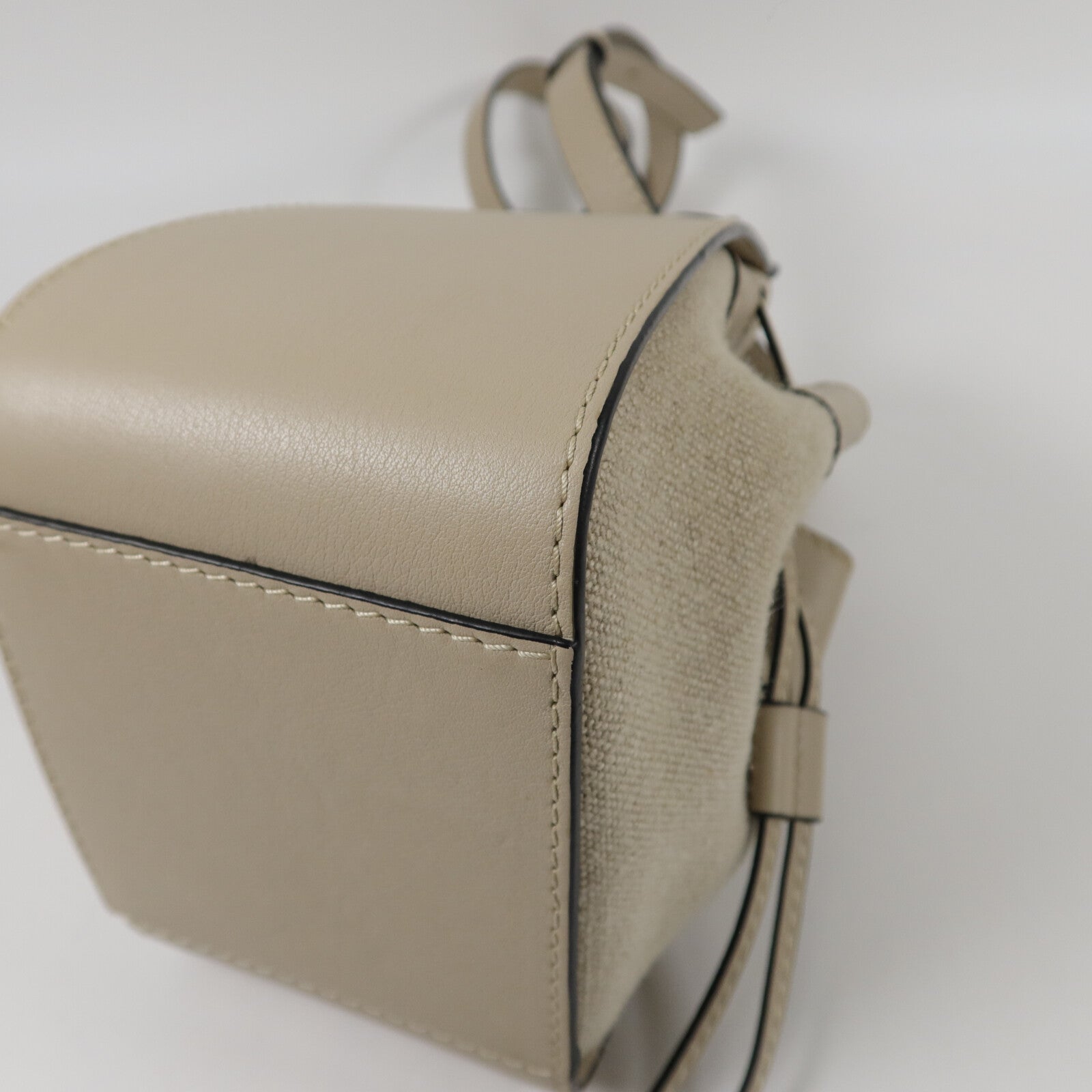 LOEWE 帆布/牛皮皮革Mini Hammock手挽肩背兩用袋