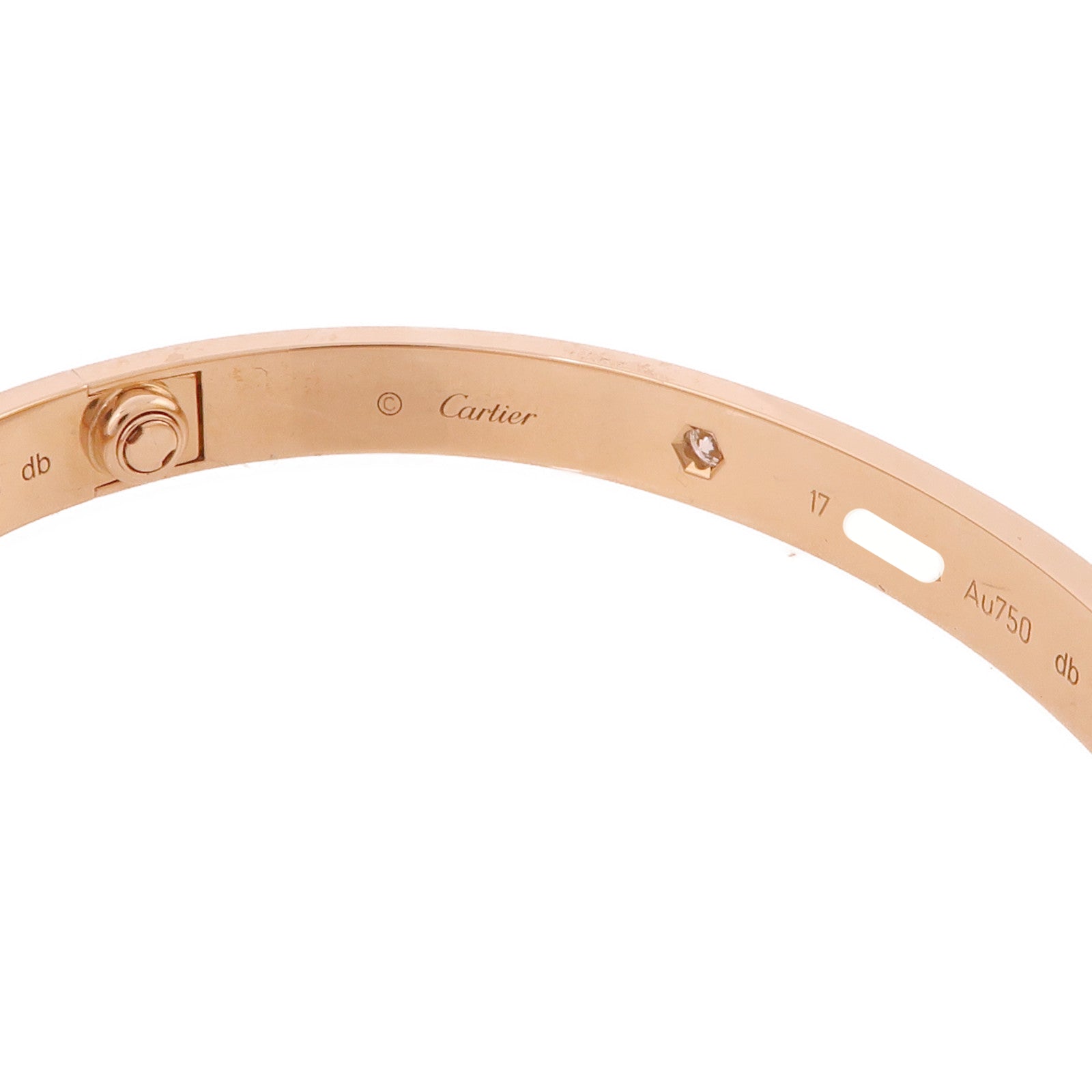 CARTIER 18K玫瑰金Love Bracelet 4 Diamonds鑽石手鐲