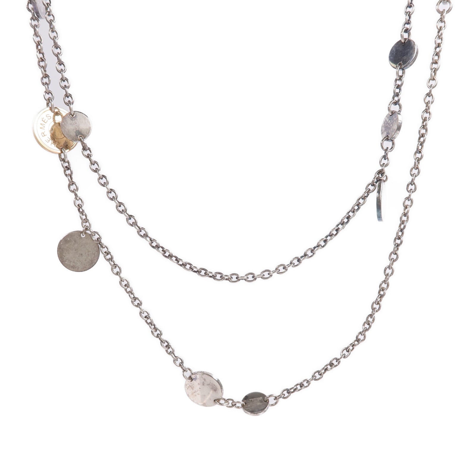 HERMES 18K玫瑰金/925純銀Collier Confettis Necklace項鍊