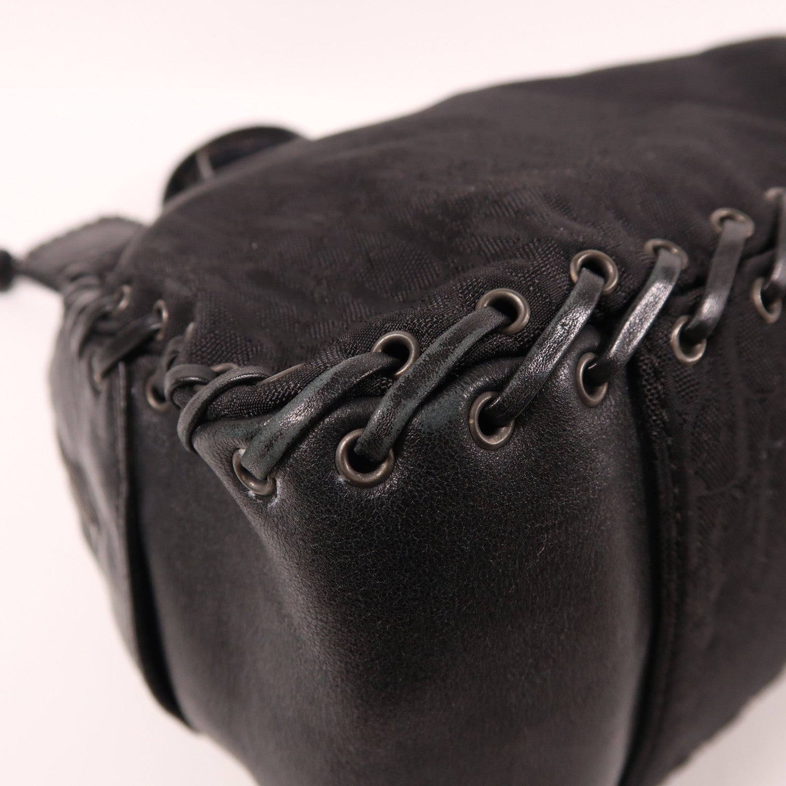 Dior 帆布/牛皮皮革Shoulder Bag肩背袋黑色