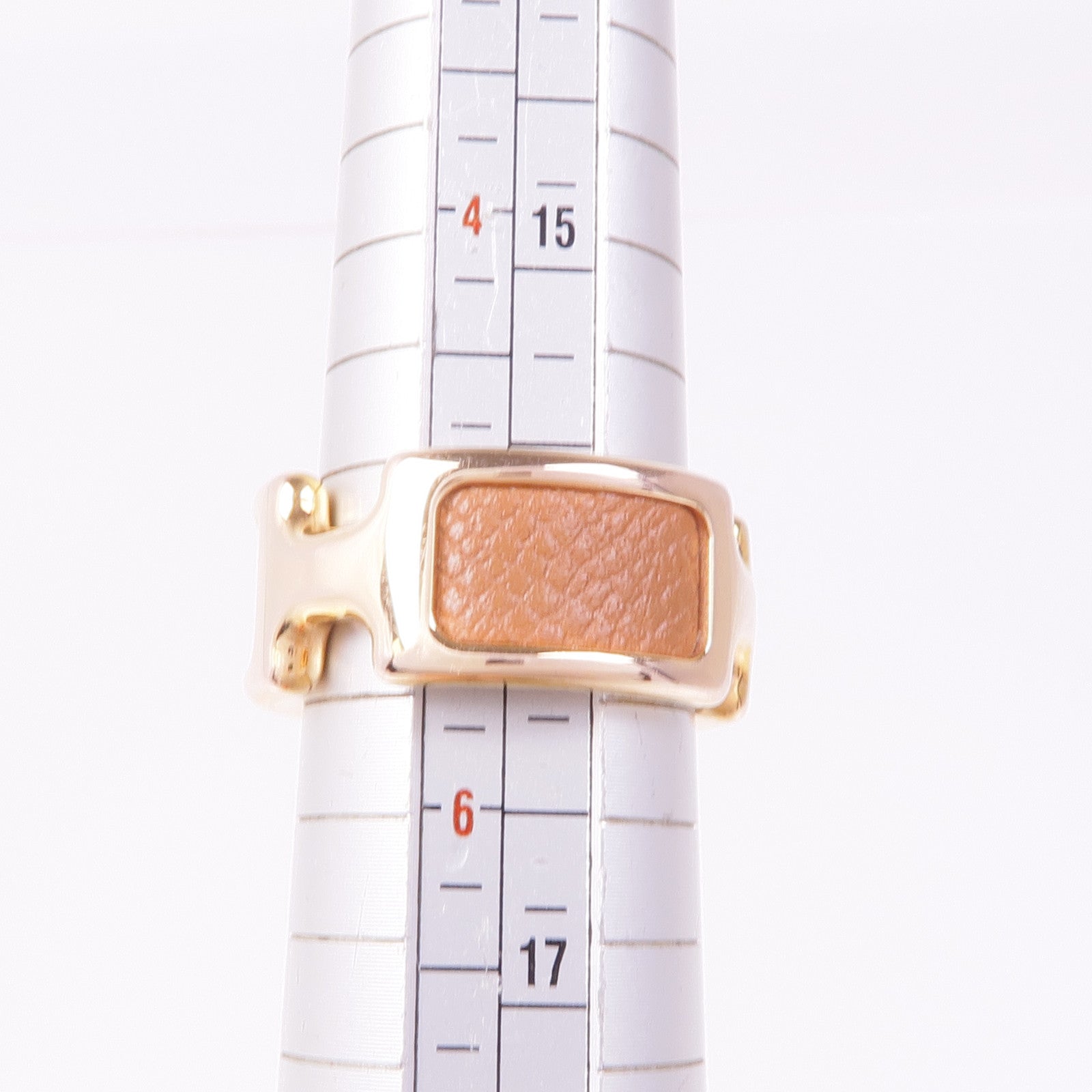 HERMES 金屬/Epsom皮革Olympe Ring戒指Hermes#XS/US#5