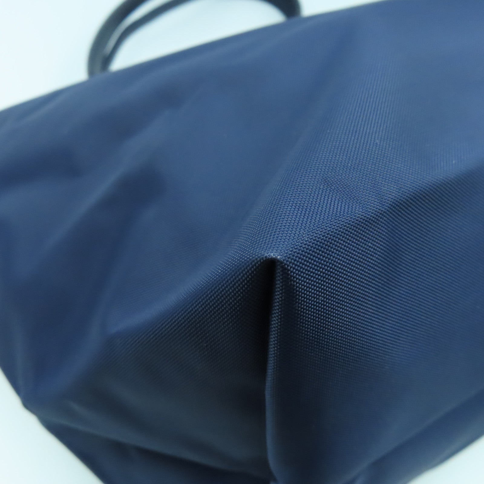 Longchamp 【激減優惠】尼龍/皮革Tote Bag銀扣手挽袋深藍色