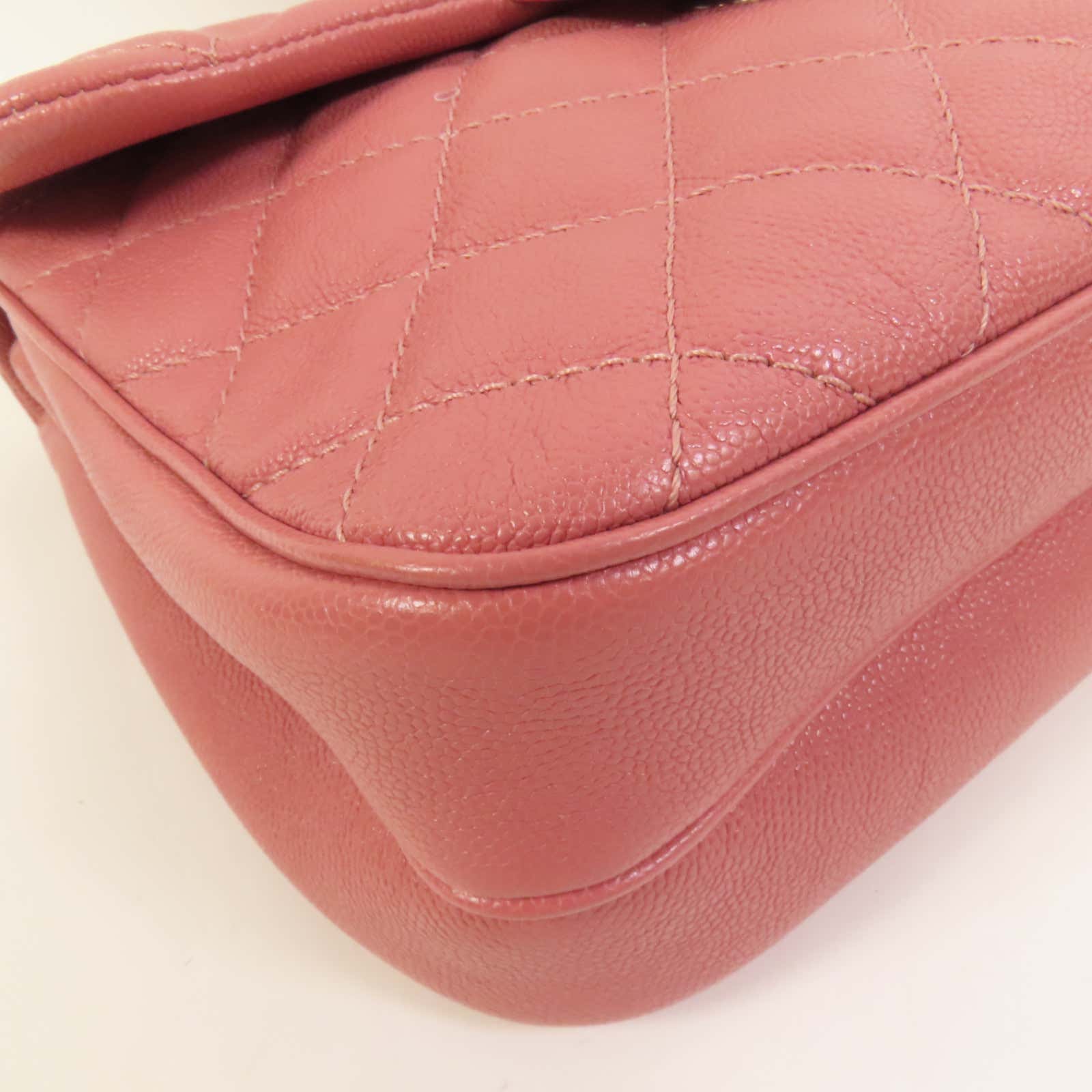 CHANEL 牛皮皮革Chain Shoulder銀扣鏈帶肩背袋