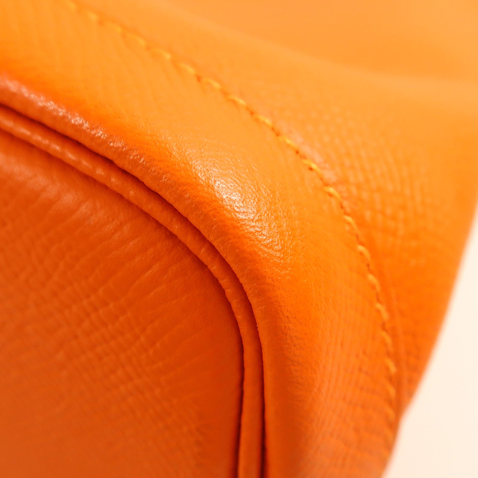 HERMES Epsom皮革Garden Party PM銀扣手挽袋Orange橙色