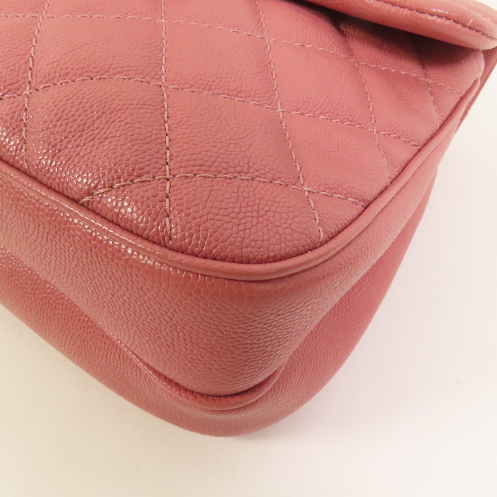 CHANEL 牛皮皮革Chain Shoulder銀扣鏈帶肩背袋