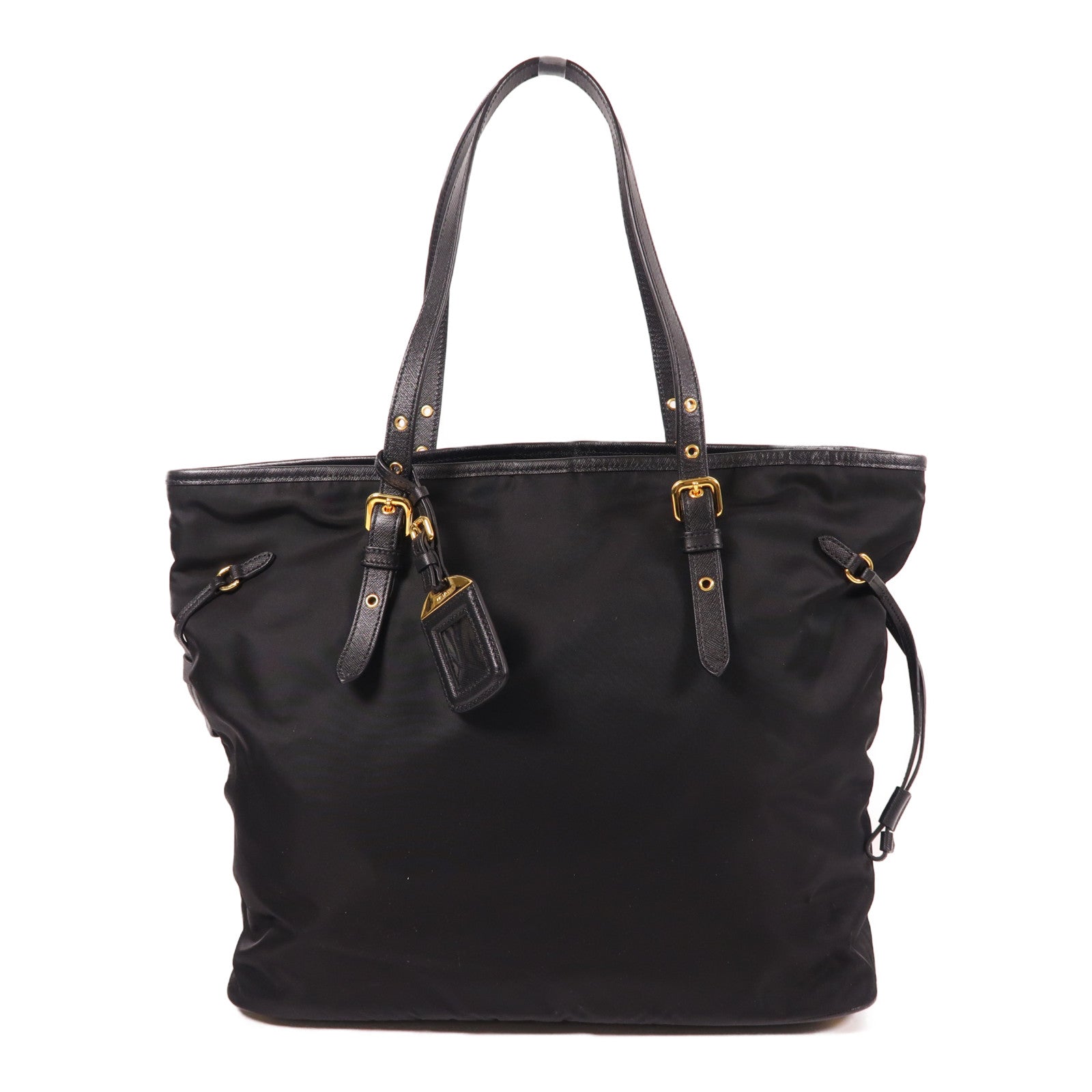PRADA 尼龍Shoulder Bag金扣肩背袋黑色