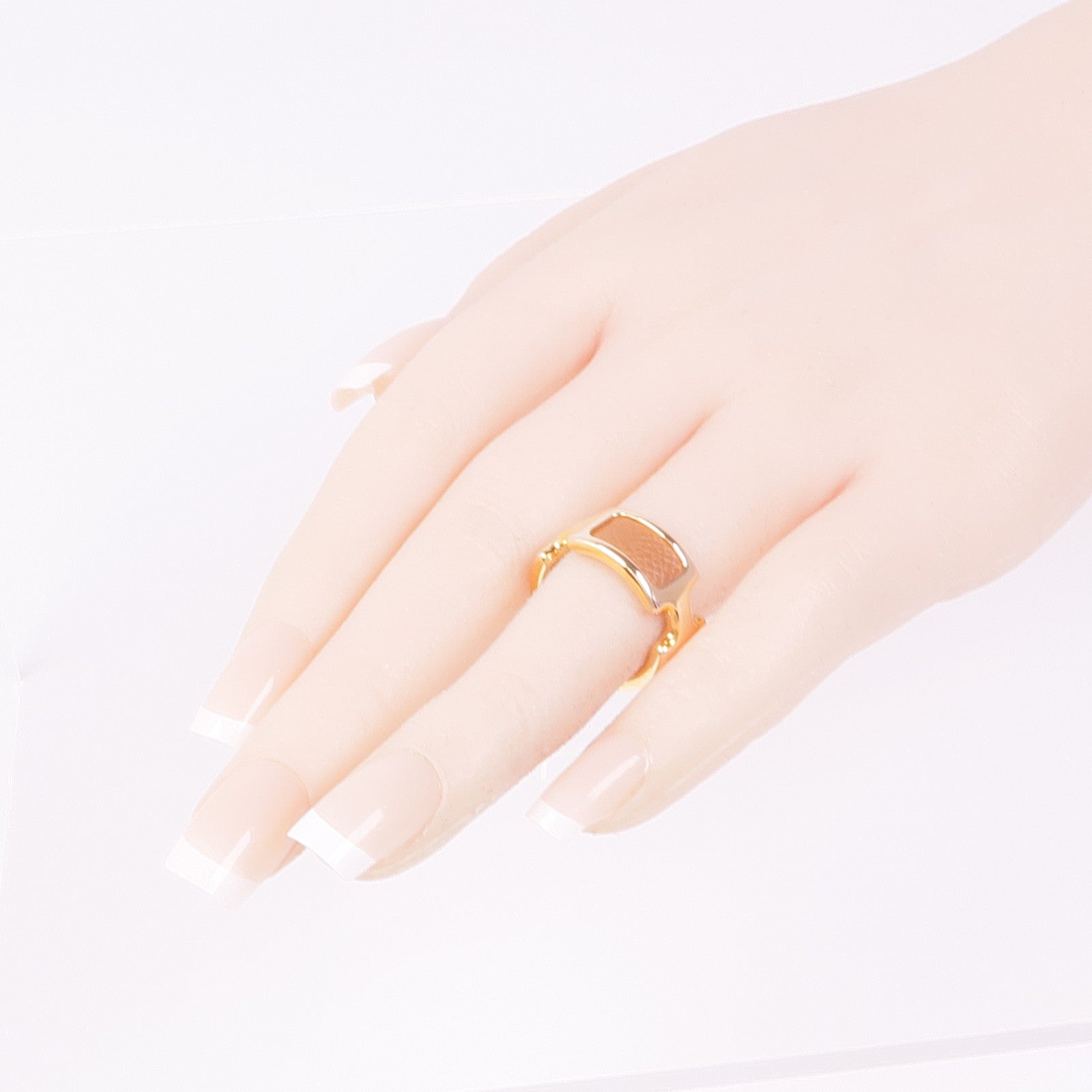 HERMES 金屬/Epsom皮革Olympe Ring戒指Hermes#XS/US#5
