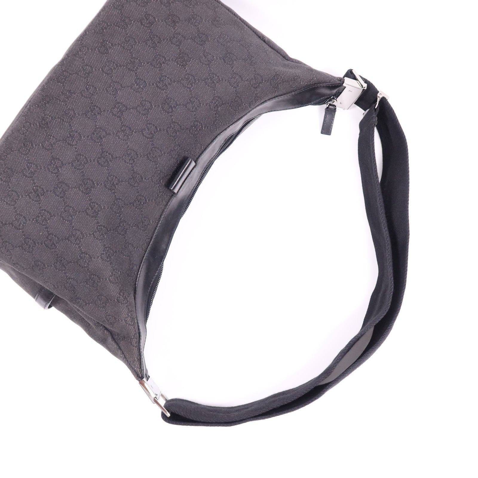 GUCCI 帆布Shoulder Bag銀扣肩背袋