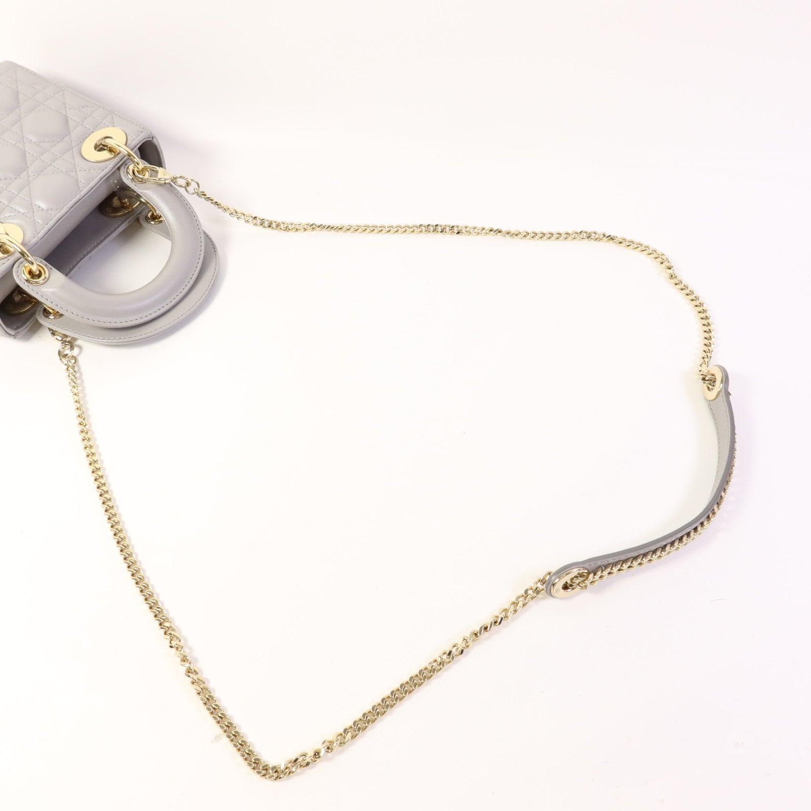 Dior 羊皮皮革Lady Dior Mini金扣手挽肩背兩用袋