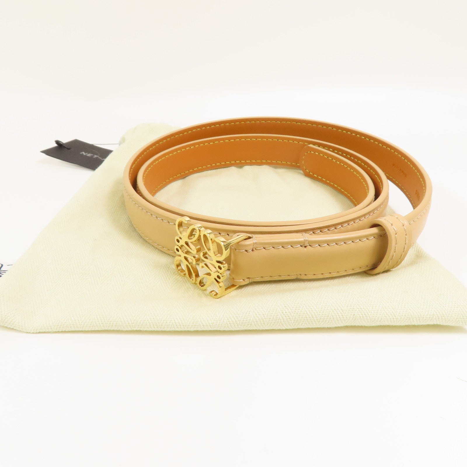 LOEWE 牛皮皮革Belt金扣皮帶