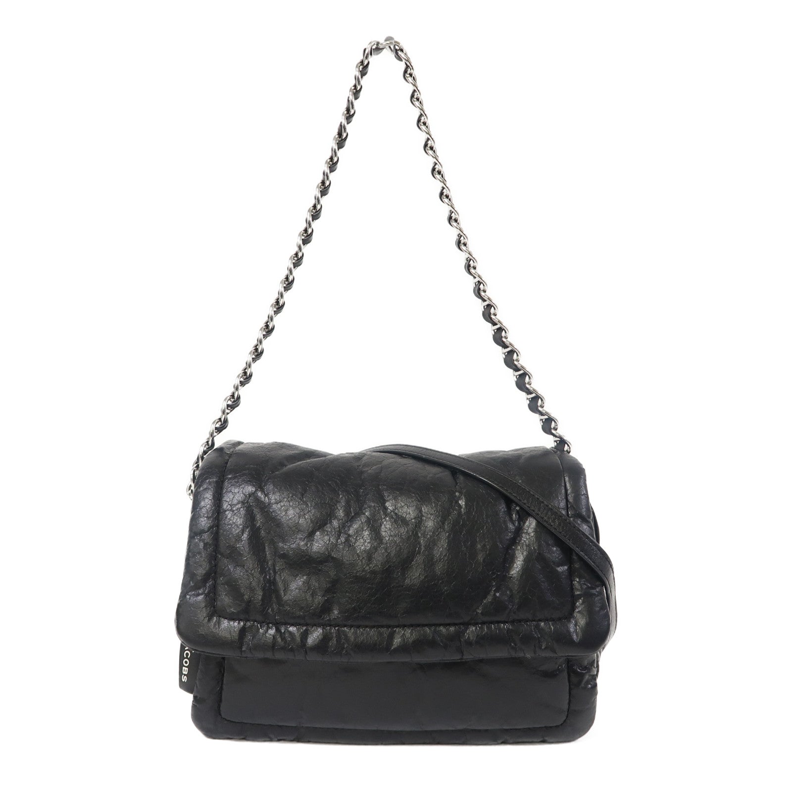 MARC JACOBS 【激減優惠】聚酯纖維Shoulder Bag銀扣鏈帶肩背袋黑色