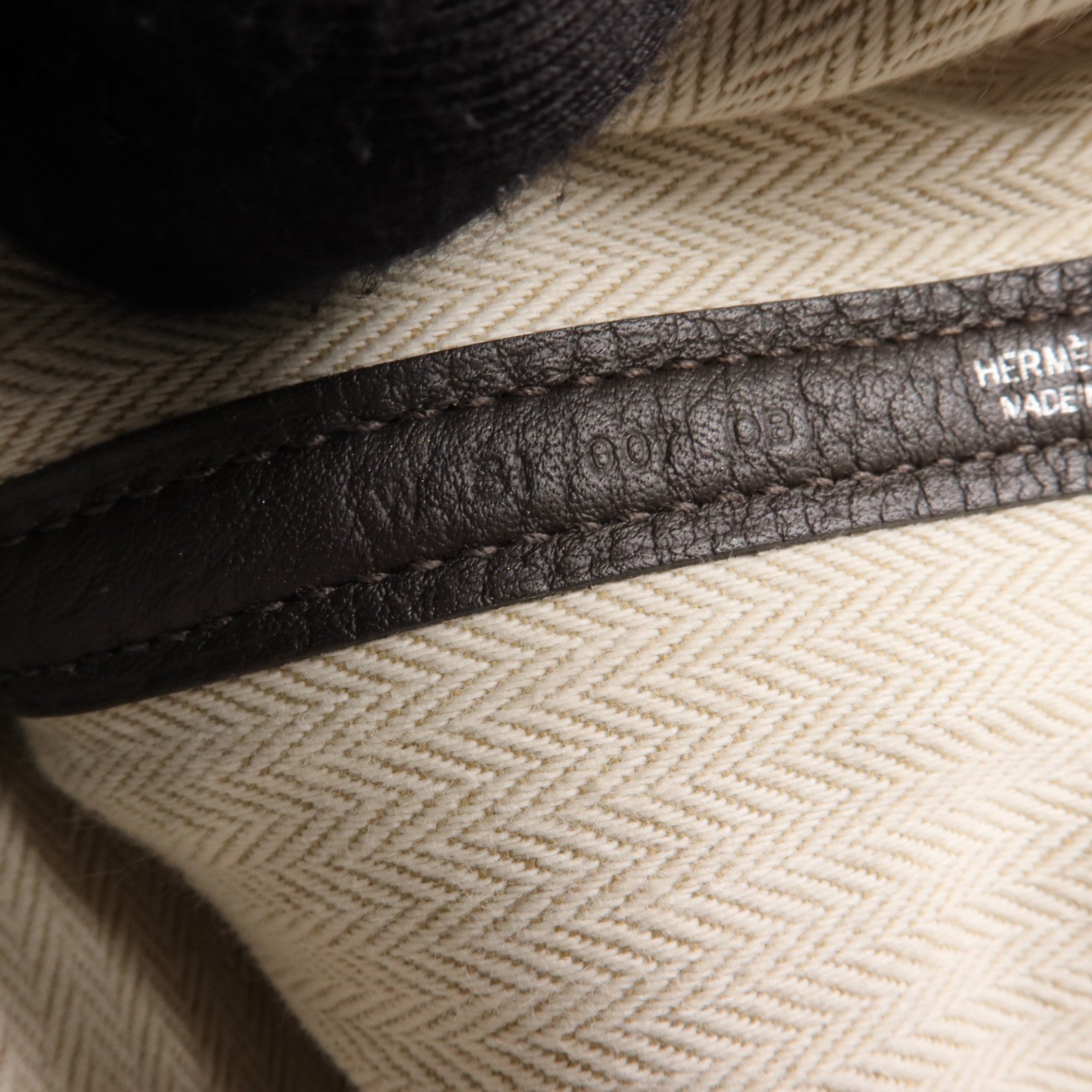 HERMES Negonda皮革Garden Party TPM銀扣手挽袋Ebene