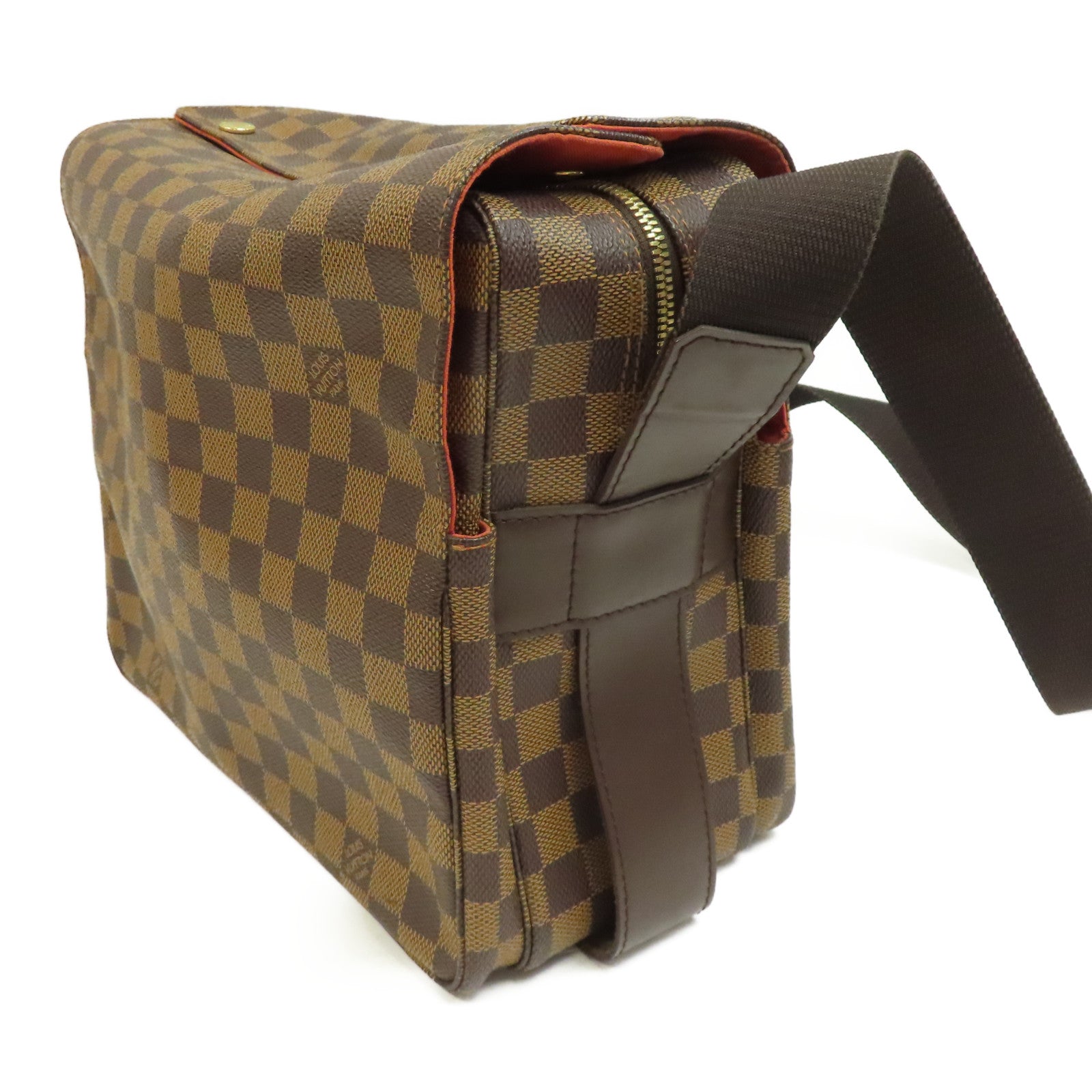 LOUIS VUITTON Damier Naviglio金扣肩背袋啡色