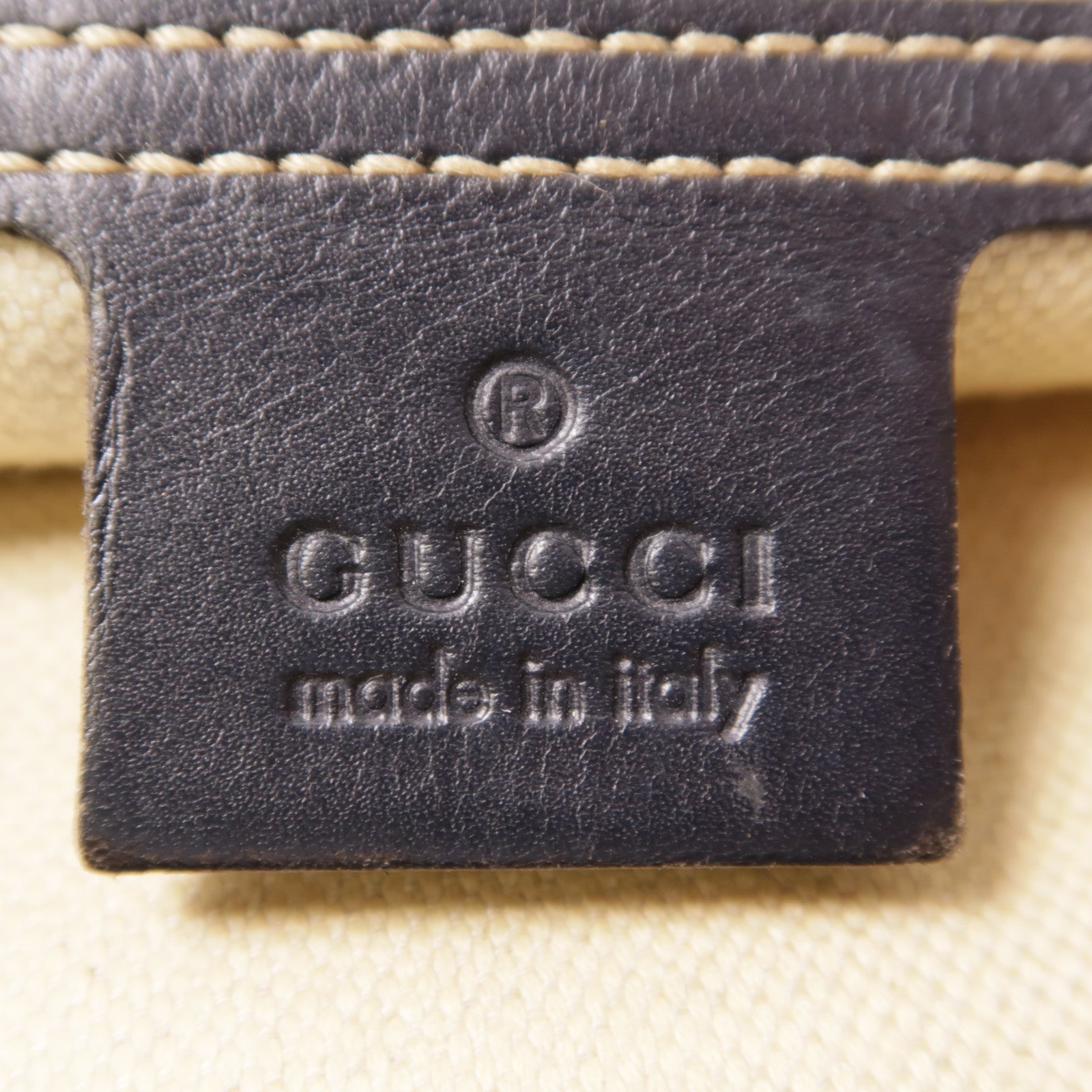 GUCCI GG SHW Waist Bag 233269 Coated Canvas Navy/Beige