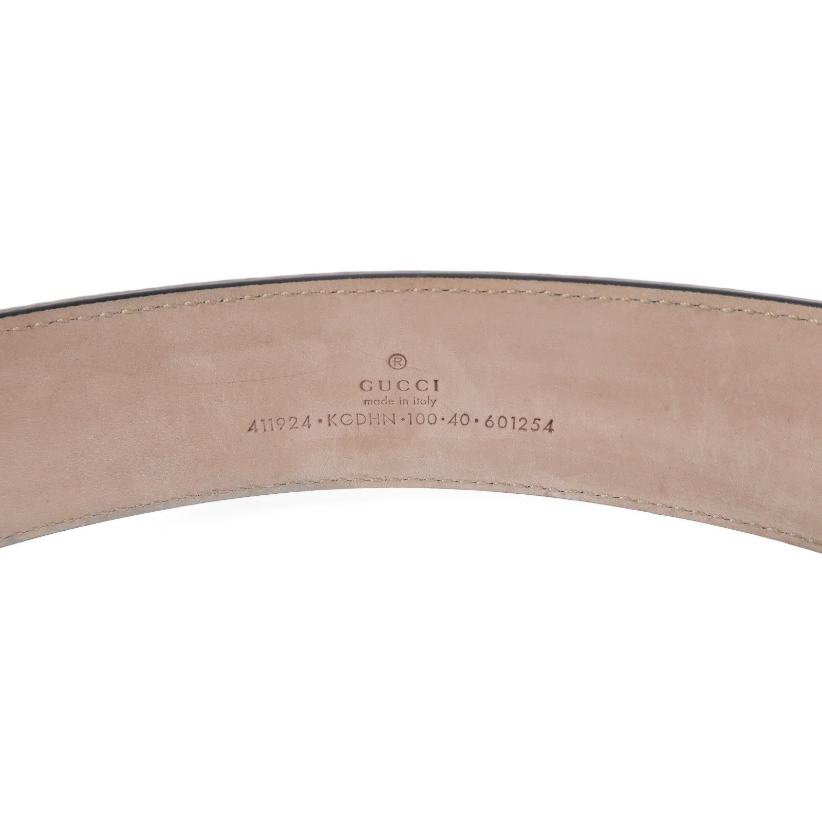 GUCCI 塗層帆布GG Supreme Belt銀扣皮帶啡色