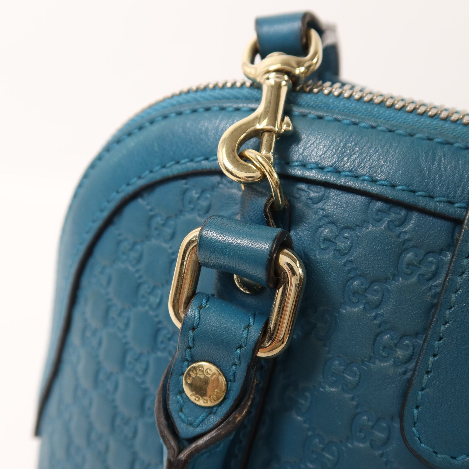 GUCCI 牛皮皮革Mini Dome金扣手挽肩背兩用袋