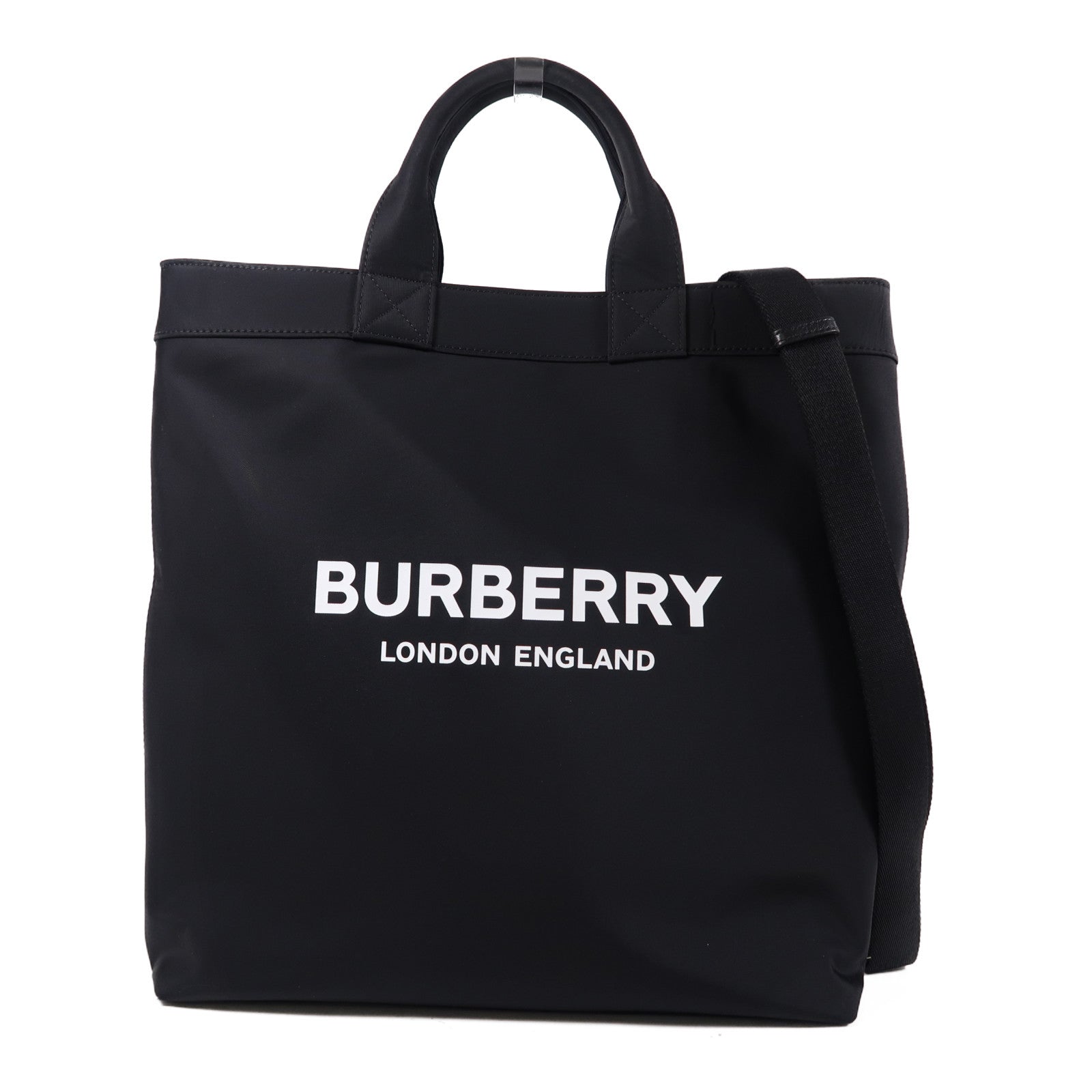 BURBERRY 尼龍2 Way Shoulder Bag銀扣手挽肩背兩用袋黑色