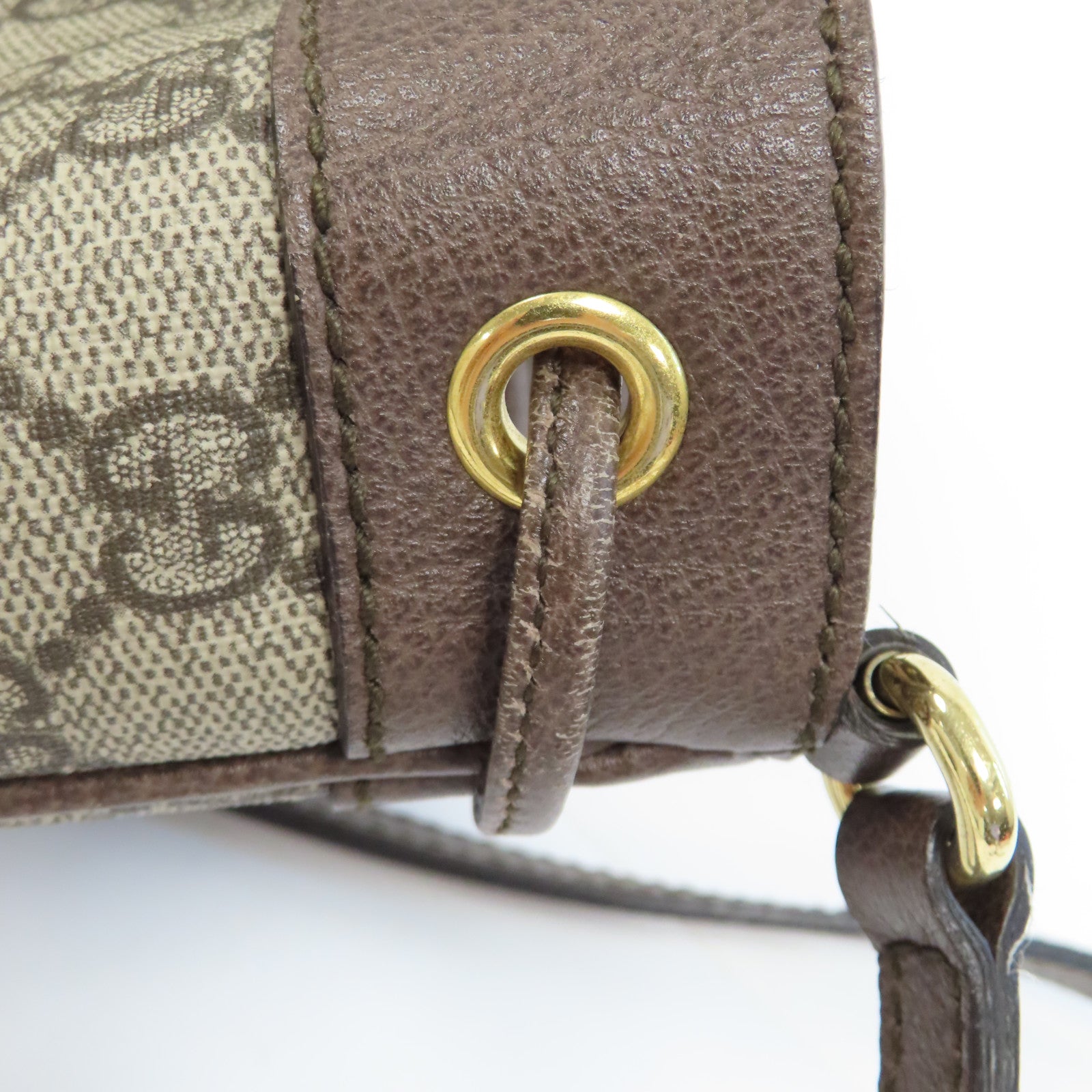 GUCCI 塗層帆布Ophidia Mini Bucket金扣肩背袋啡色
