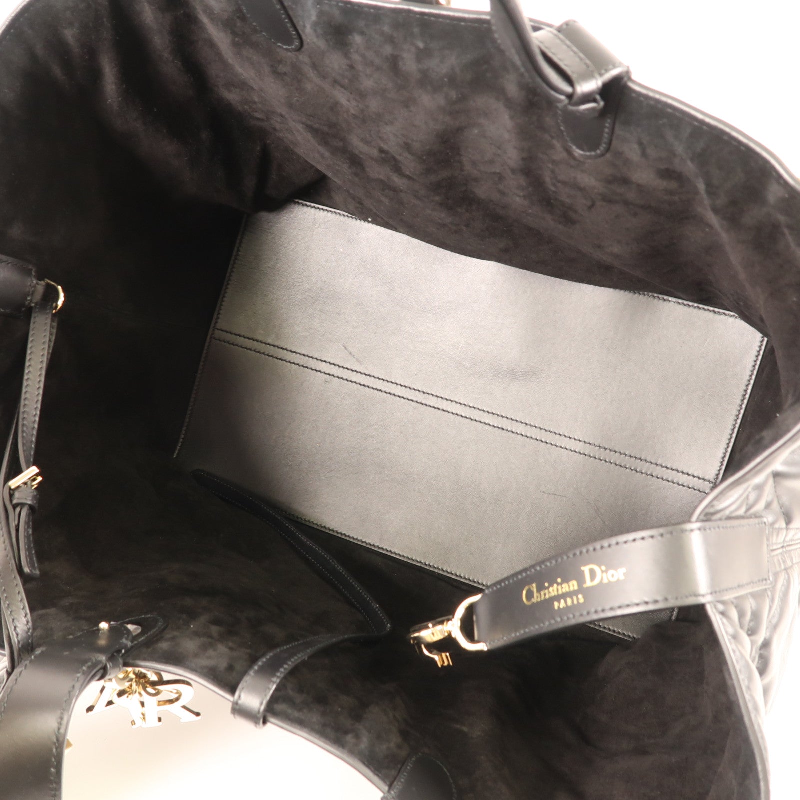 Dior 牛皮皮革Large Dior Toujours銀扣手挽袋