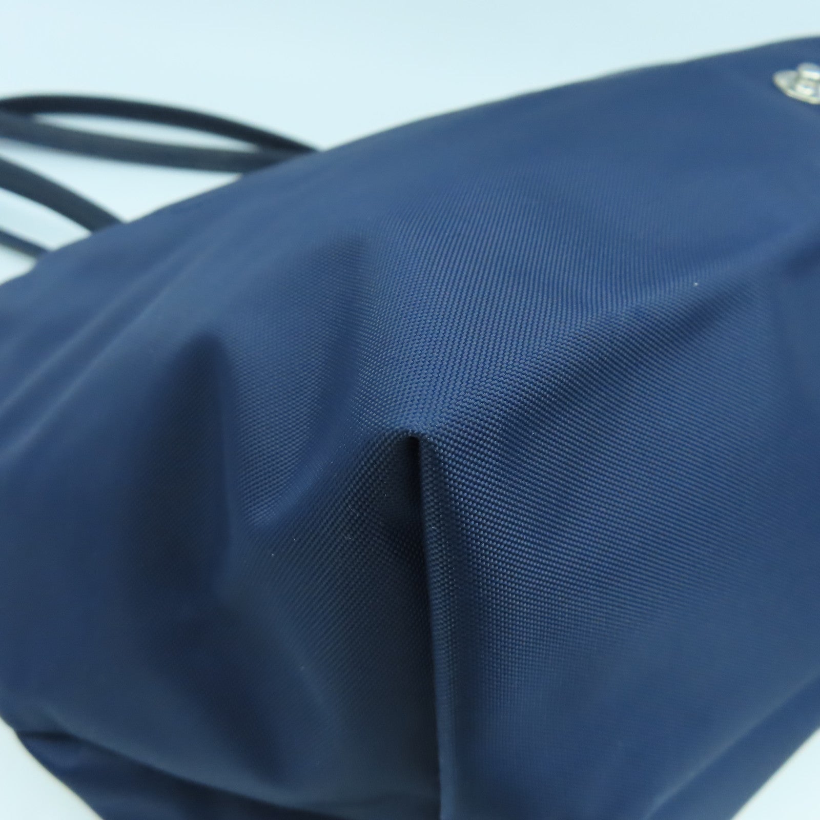 Longchamp 【激減優惠】尼龍/皮革Tote Bag銀扣手挽袋深藍色