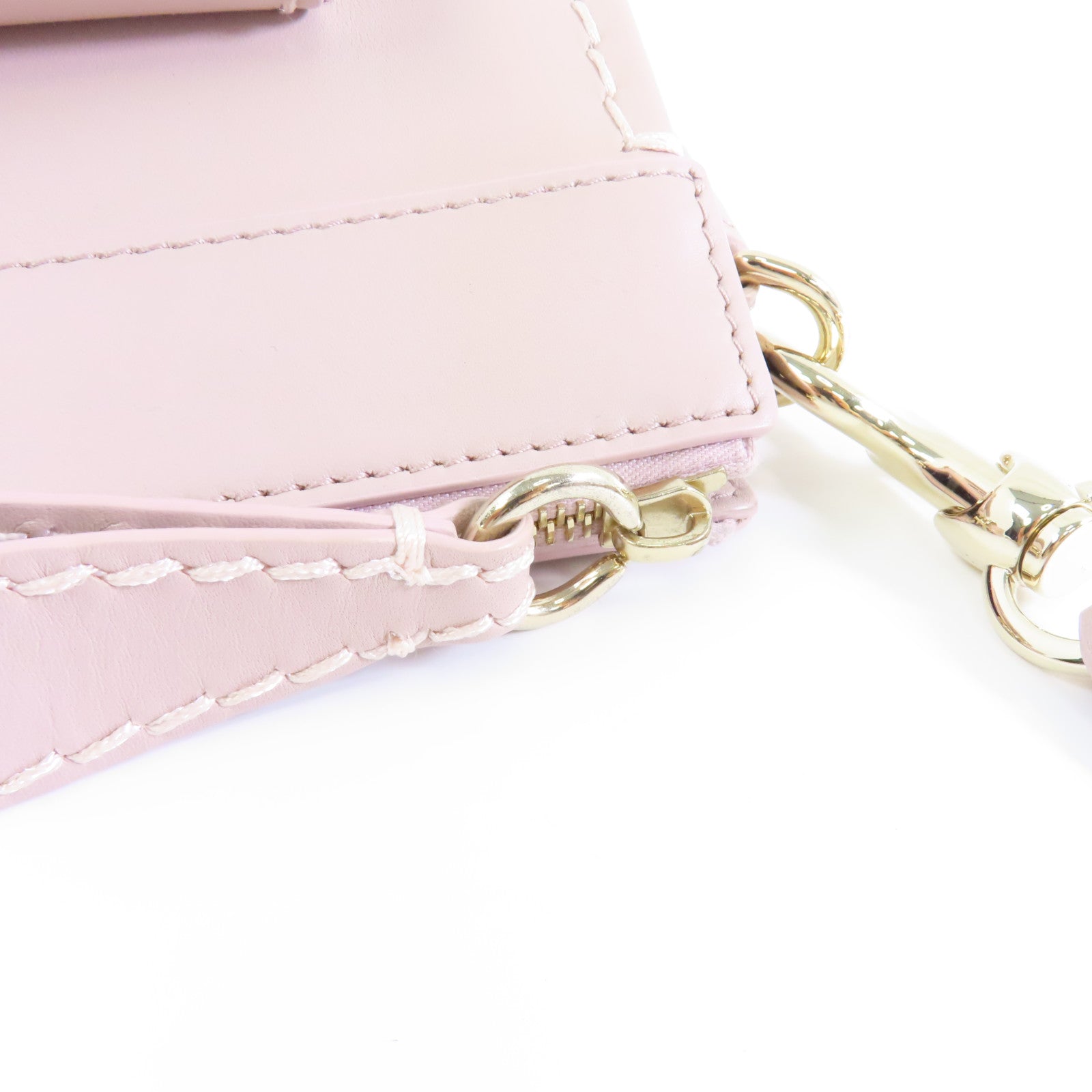 Chloe 牛皮皮革Shoulder Bag金扣肩背袋粉紅色