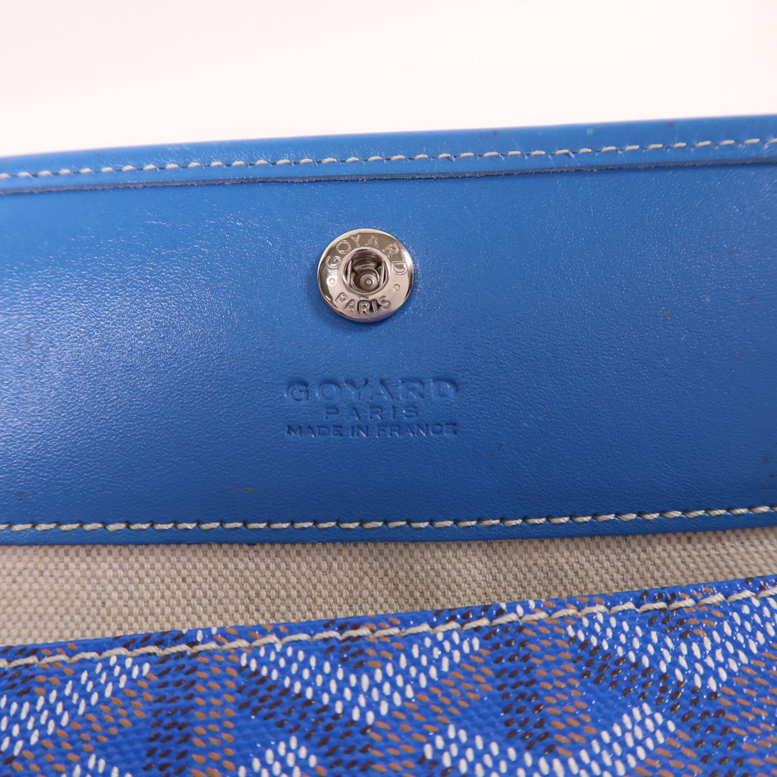 GOYARD 塗層帆布Saint Louis PM銀扣肩背袋藍色