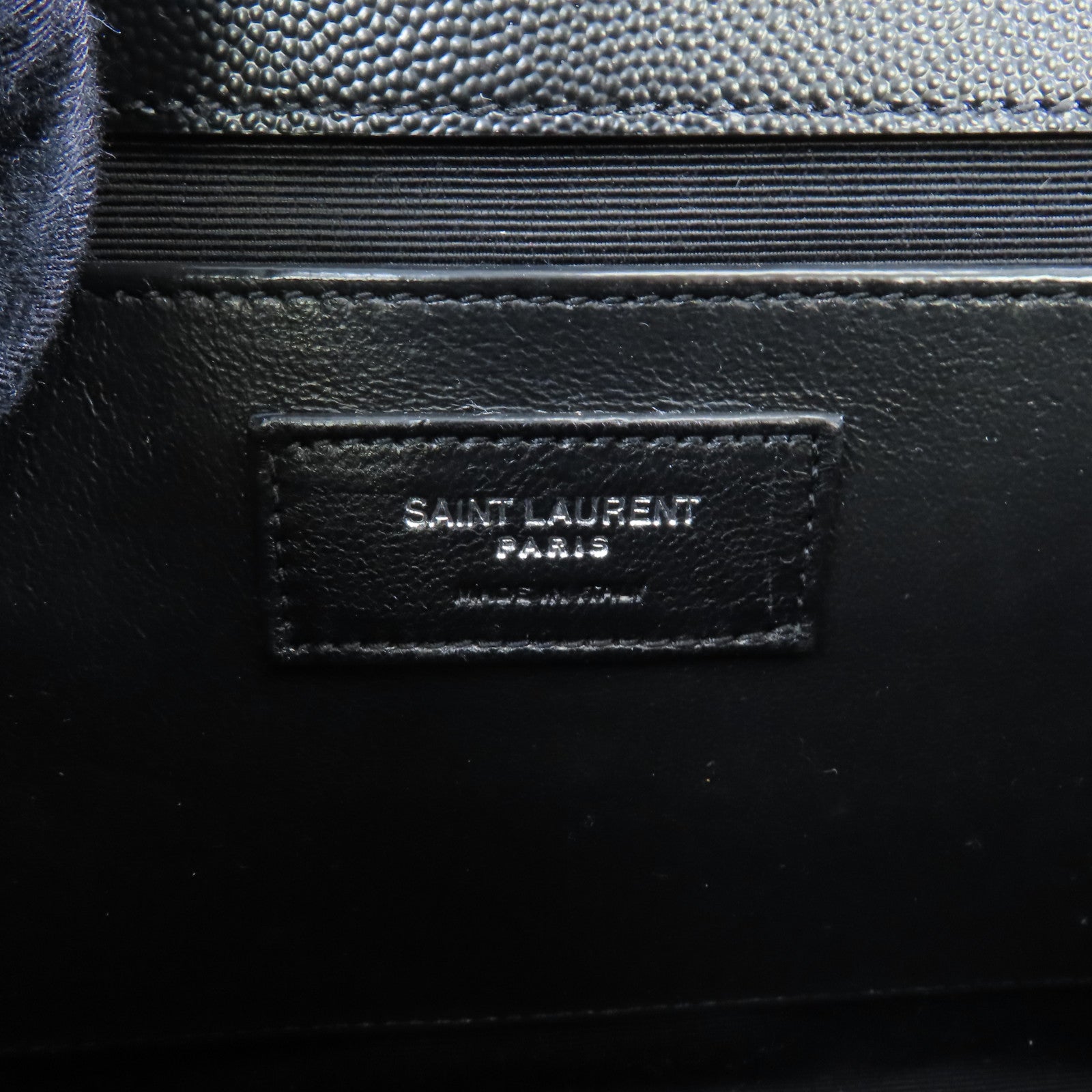 SAINT LAURENT 牛皮皮革Envelope銀扣鏈帶肩背袋黑色