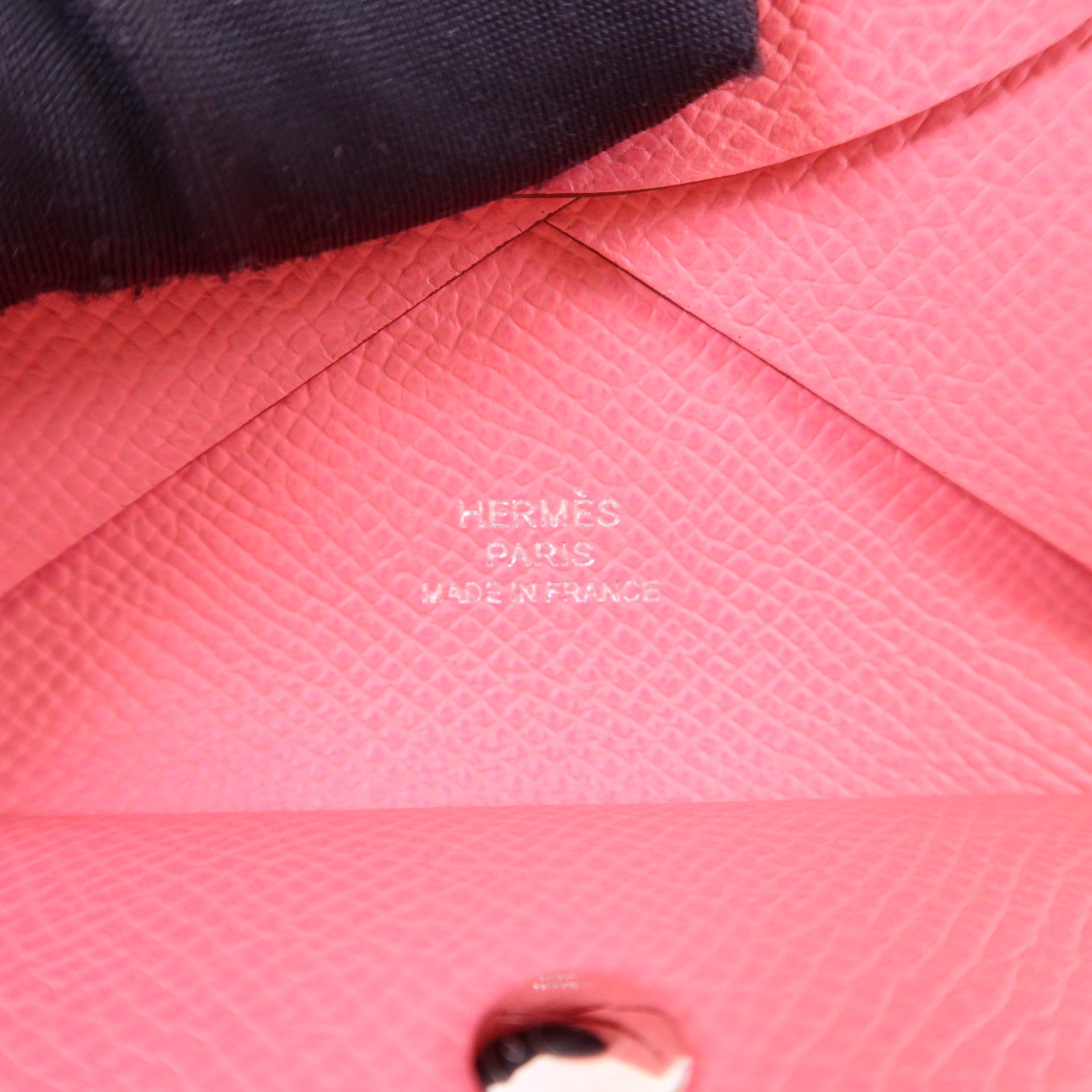 HERMES Epsom皮革Calvi Duo銀扣卡片套