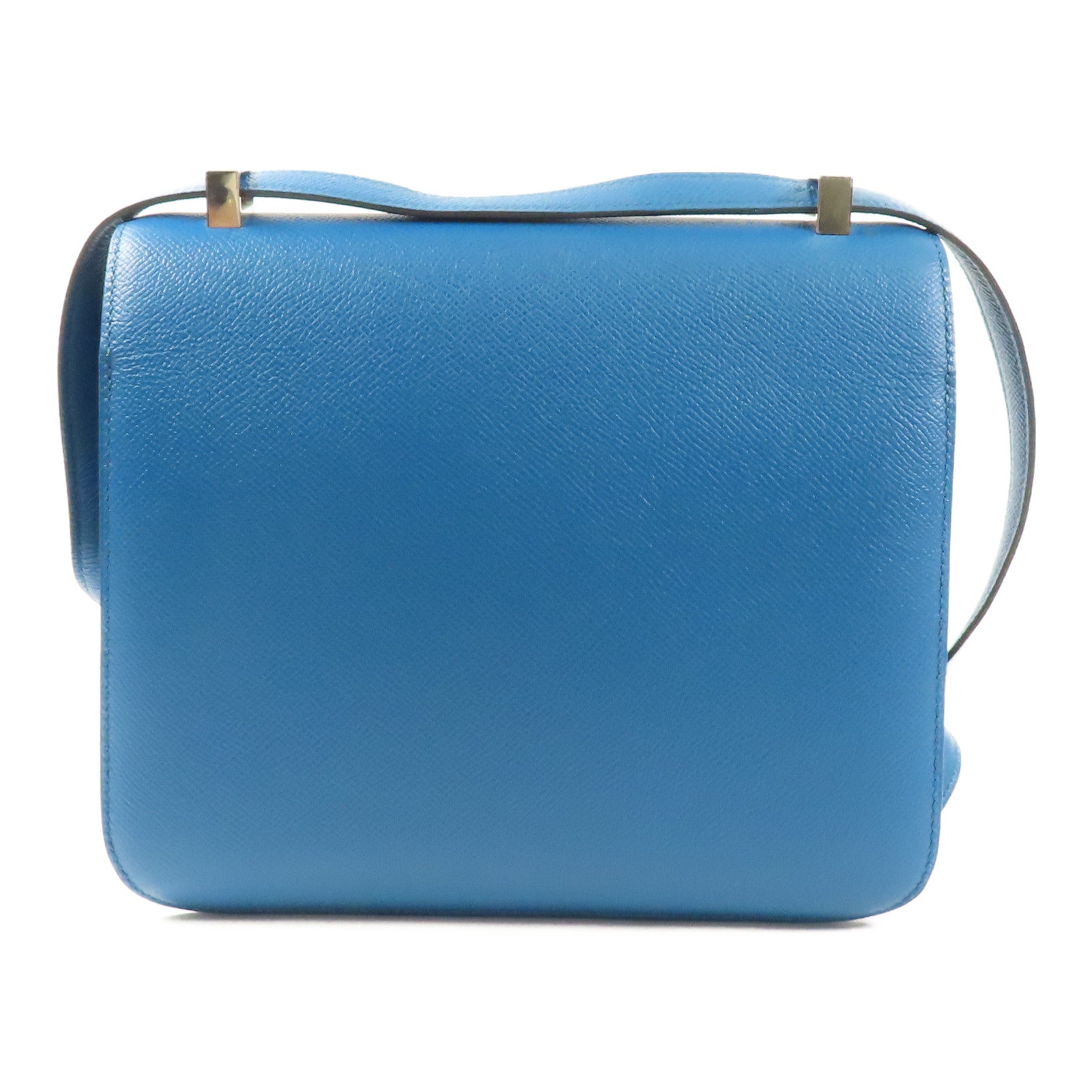HERMES PHW Constance 24 Shoulder Bag Veau Epsom Leather Stamp R 1P Colvert Blue