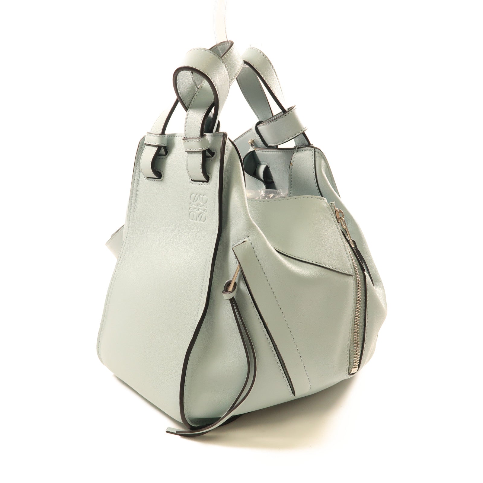 LOEWE 牛皮皮革Hammock銀扣手挽肩背兩用袋