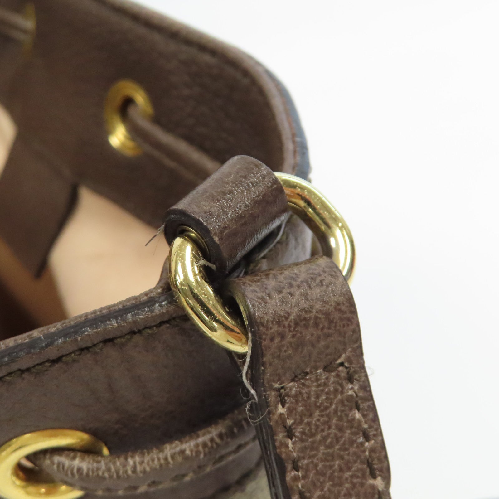 GUCCI 塗層帆布Ophidia Mini Bucket金扣肩背袋啡色