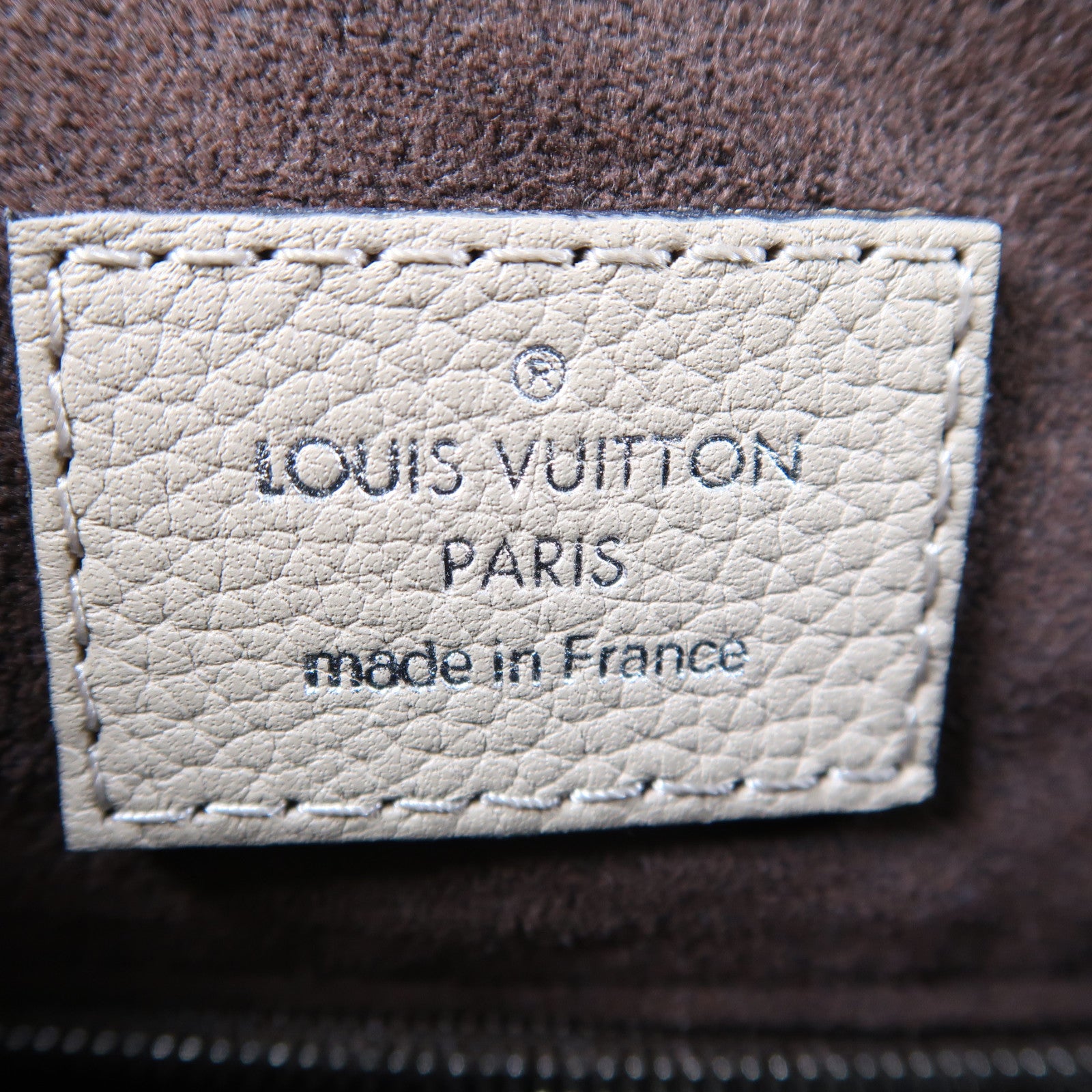 LOUIS VUITTON Mahina Babylone BB銀扣手挽肩背兩用袋米色