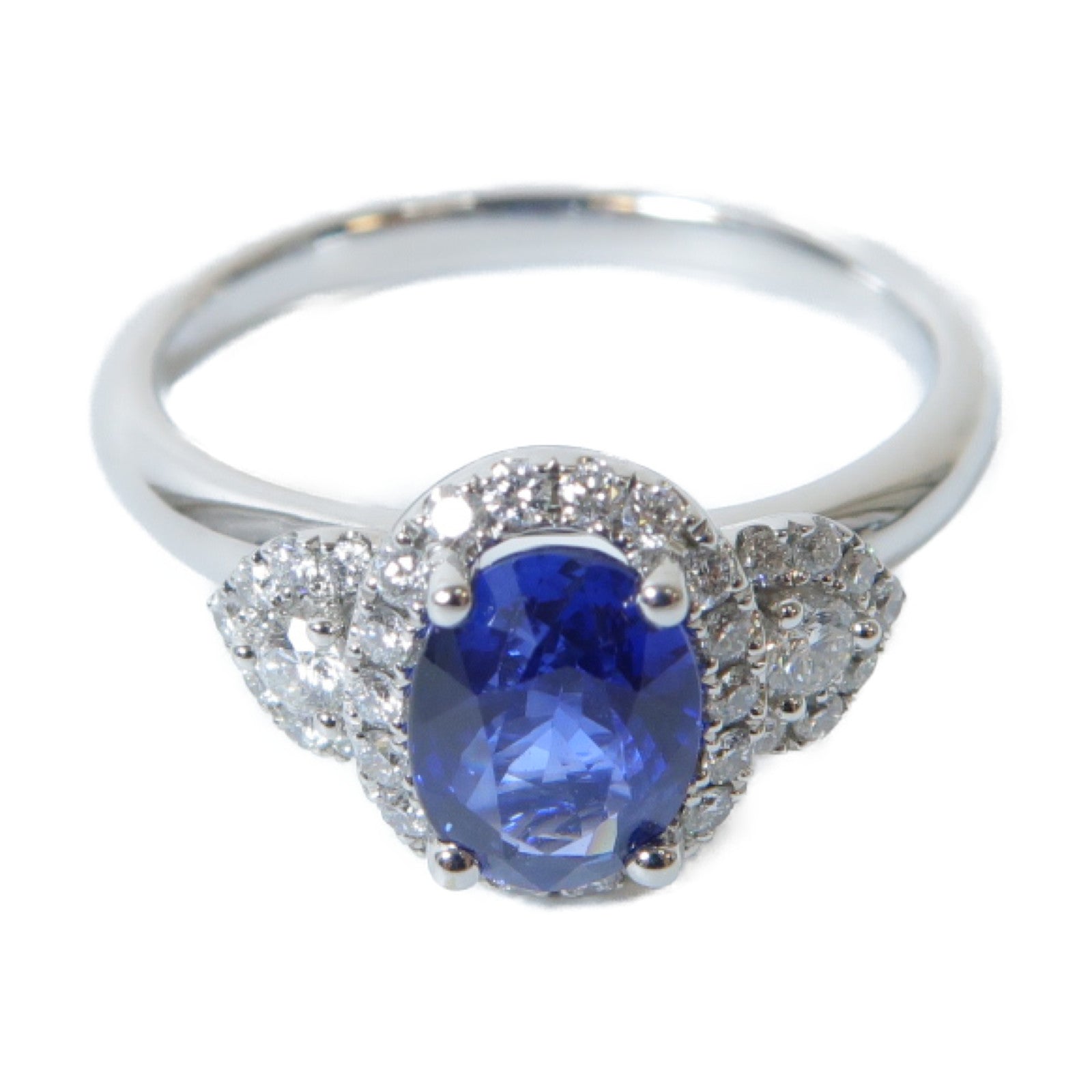 JEWELRY 【激減優惠】18K白金Sapphire Ring 1.27ct藍寶石/0.26ct鑽石戒指US#5.5