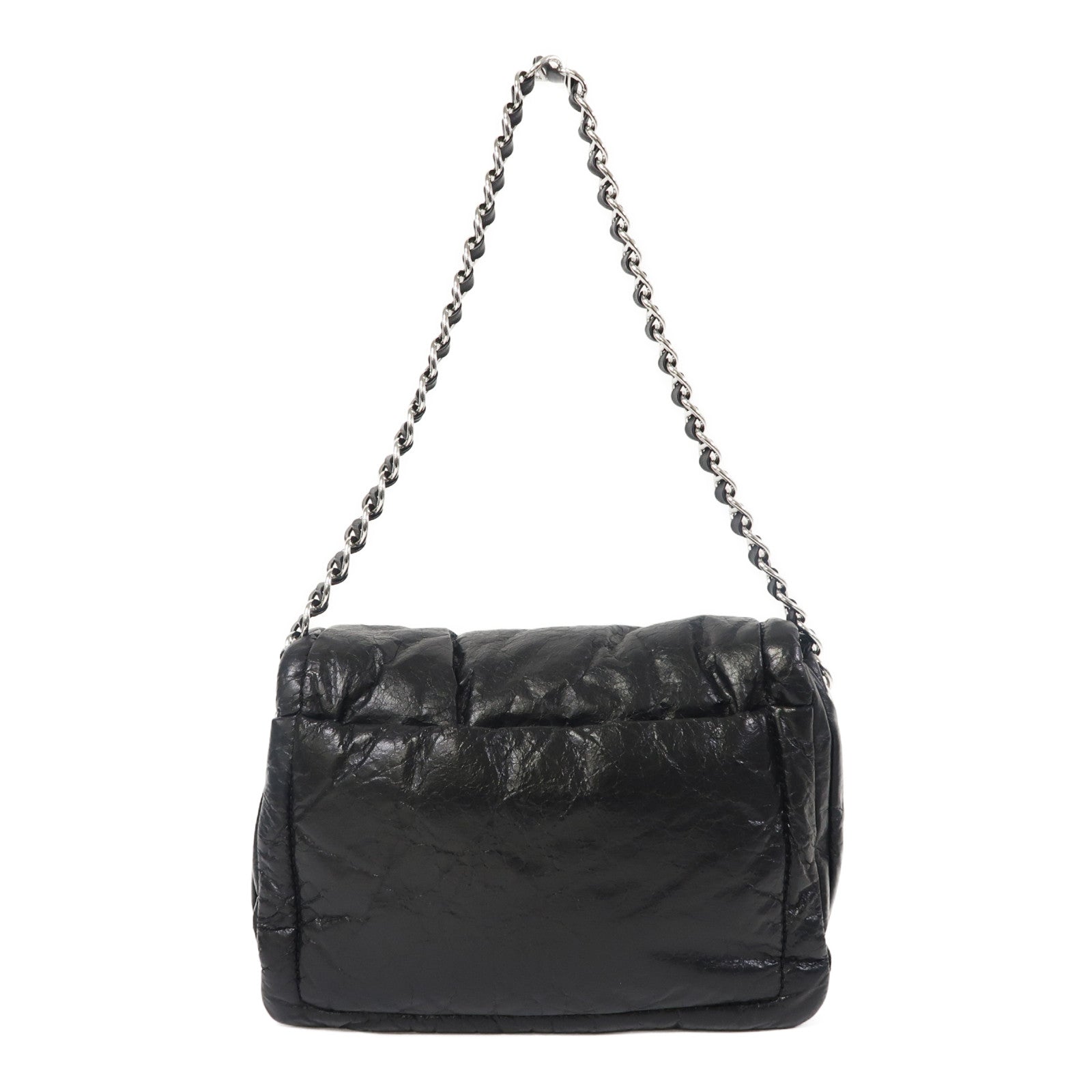 MARC JACOBS 【激減優惠】聚酯纖維Shoulder Bag銀扣鏈帶肩背袋黑色