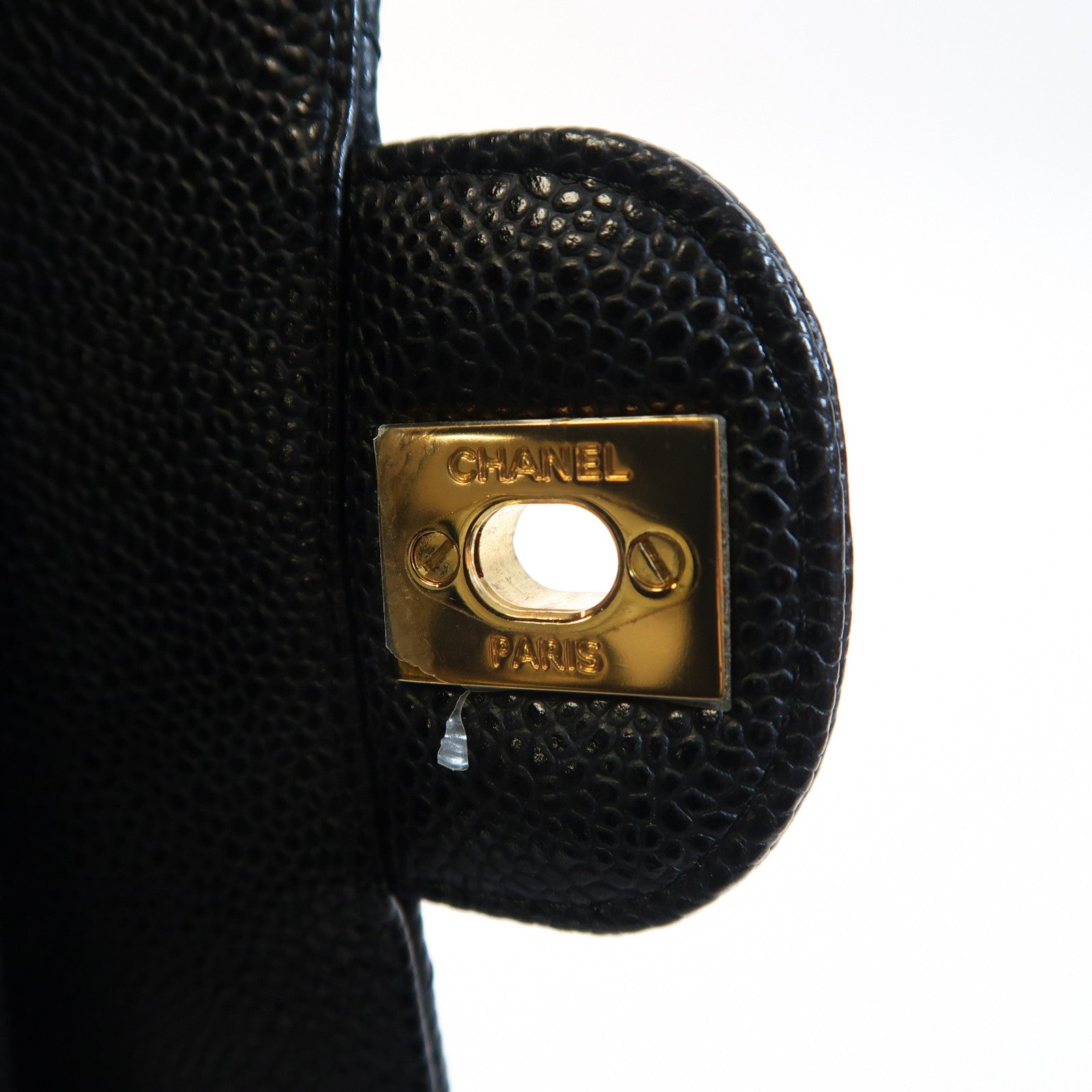 CHANEL 菱格牛皮皮革Classic 25金扣鏈帶肩背袋黑色