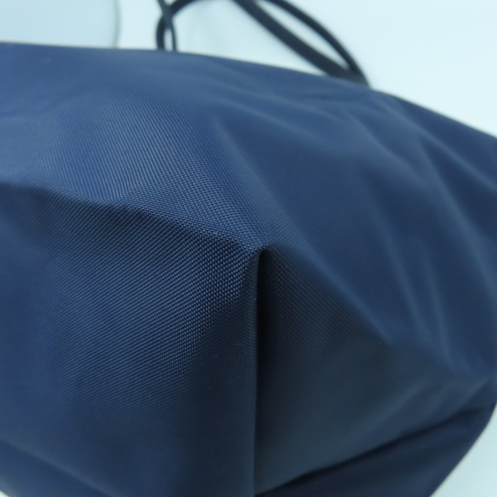 Longchamp 【激減優惠】尼龍/皮革Tote Bag銀扣手挽袋深藍色