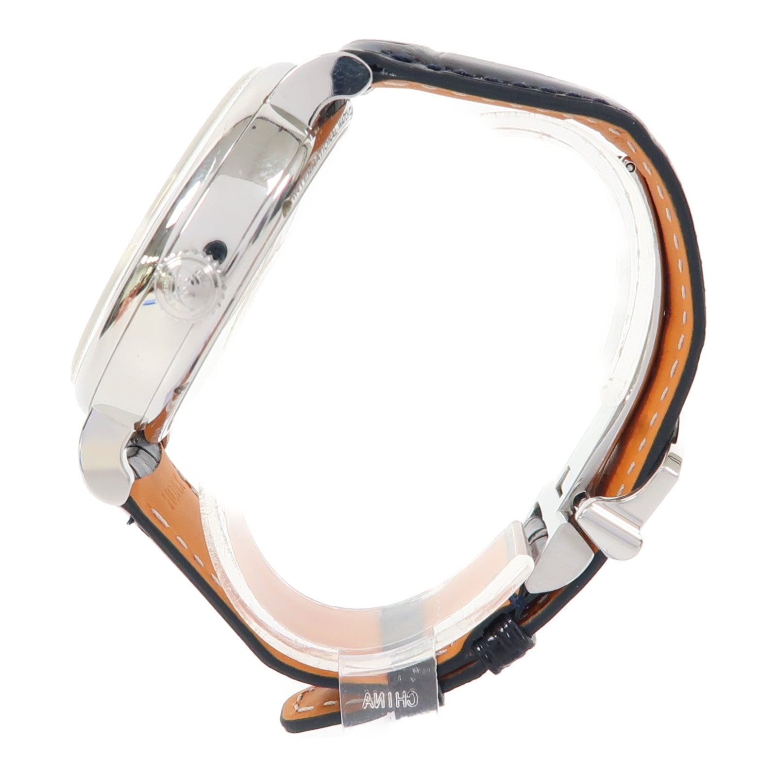 IWC Portofino Hand-Wound Moon Phase不鏽鋼/皮革帶手錶自動機芯白色