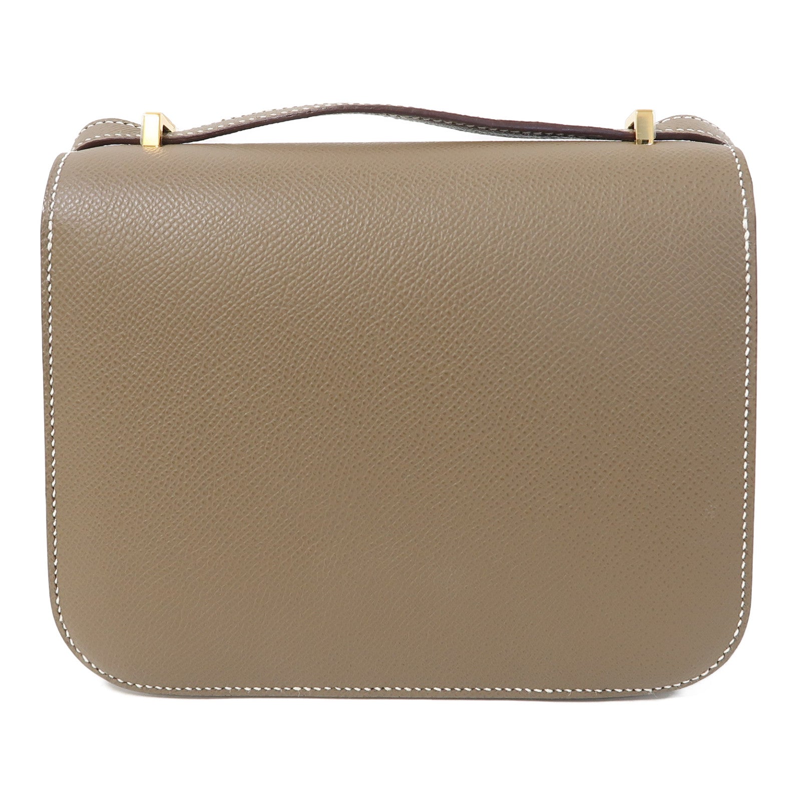 HERMES Epsom皮革Constance Mini金扣肩背袋大象灰色