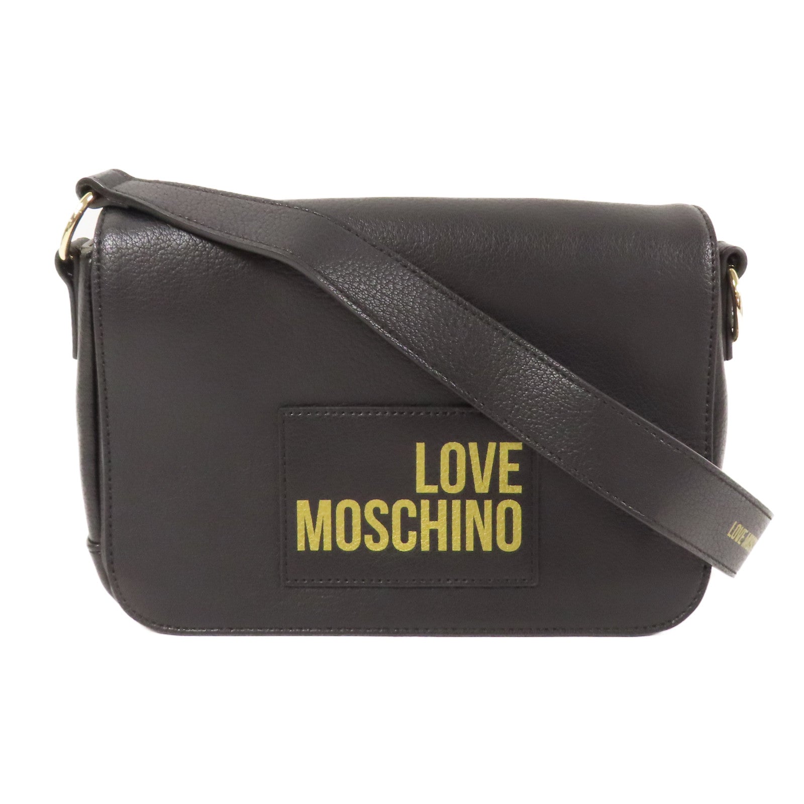 MOSCHINO 牛皮皮革Shoulder Bag金扣肩背袋