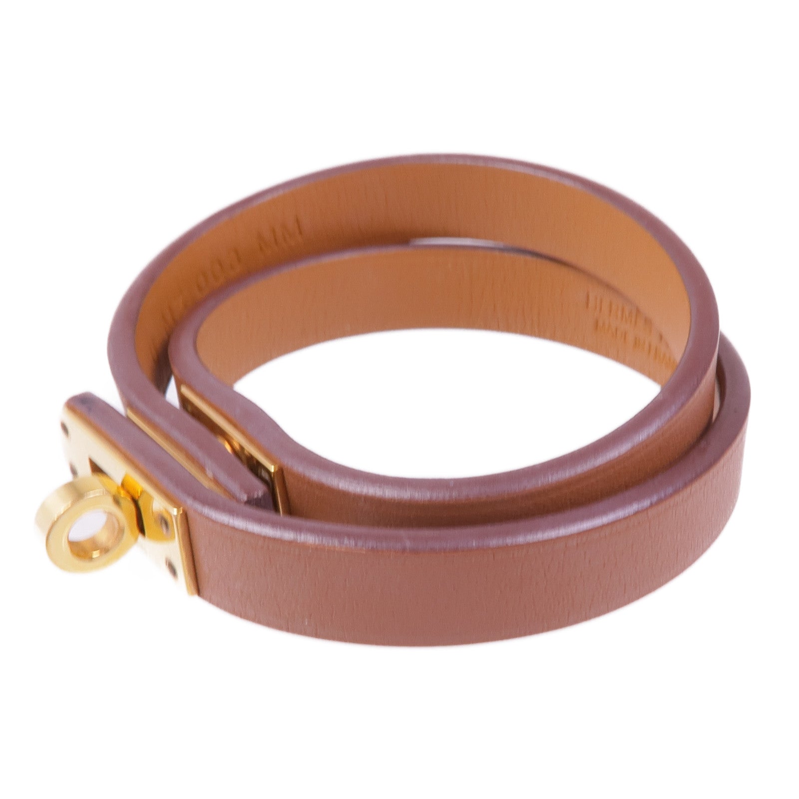 HERMES Swift皮革Kelly Double Tour金扣手帶Gold