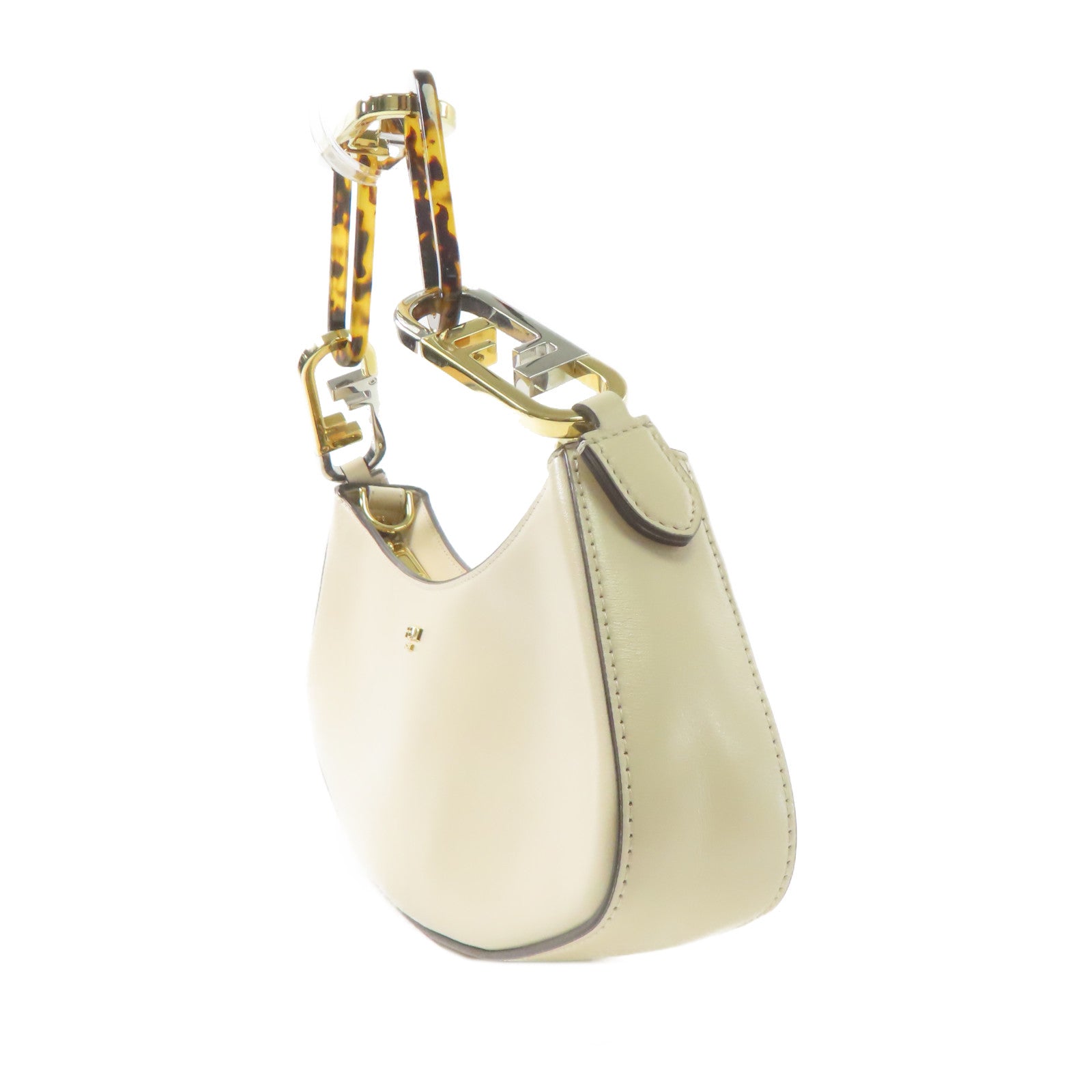 FENDI 牛皮皮革O'Lock Swing金扣手挽肩背兩用袋亮珊瑚色